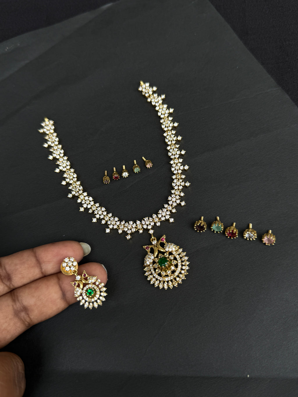 Ns338 changeable dual peacock neckset