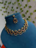 Ns894 kemp multi flowers short neckset with earrings