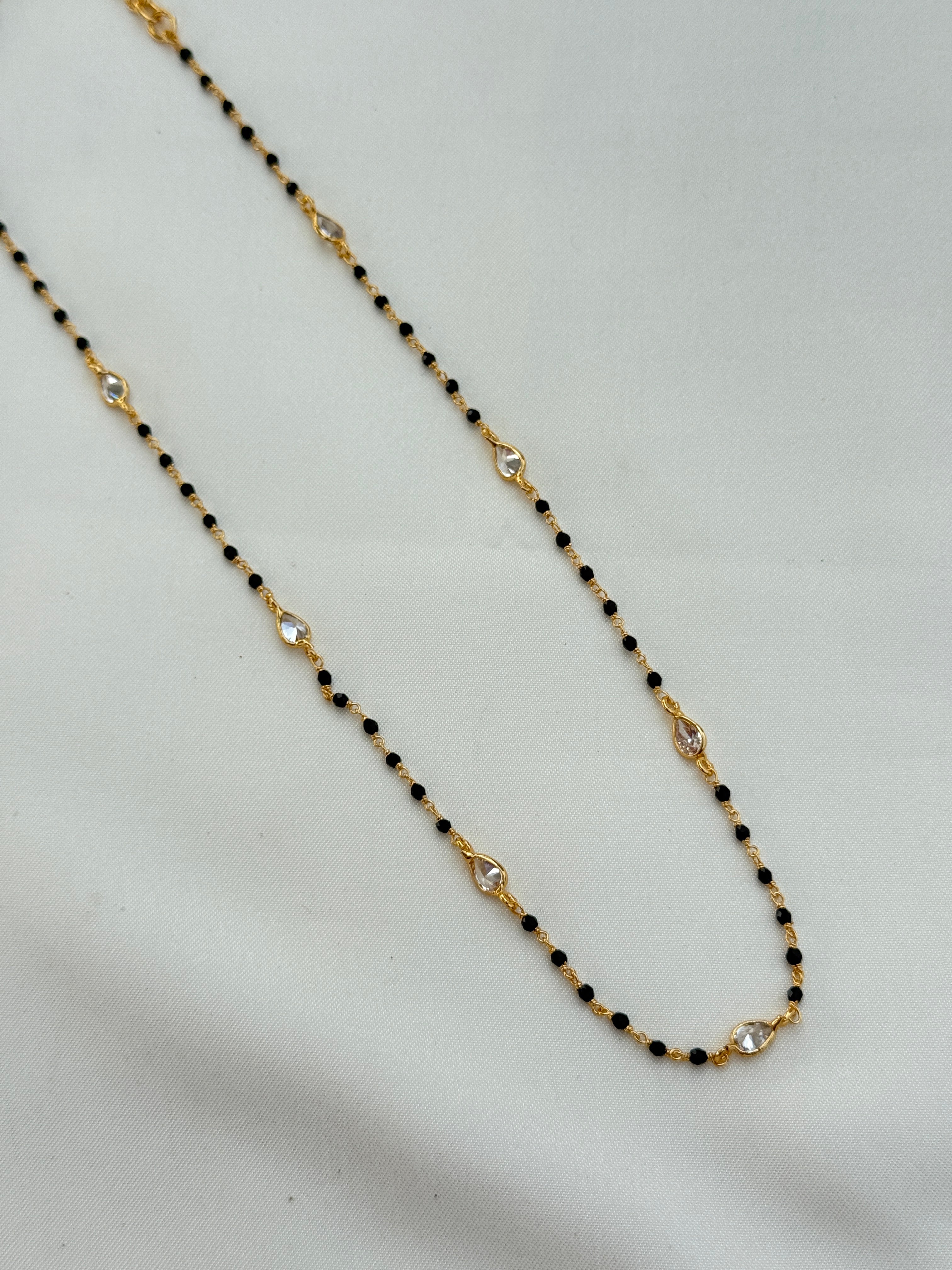 Bb041 single line 18inches crystal short blackbeads