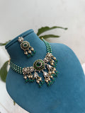 NS30040 jadau kundan moissanite beads choker