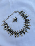 Oxidised pearl Neckset with earrings OX215