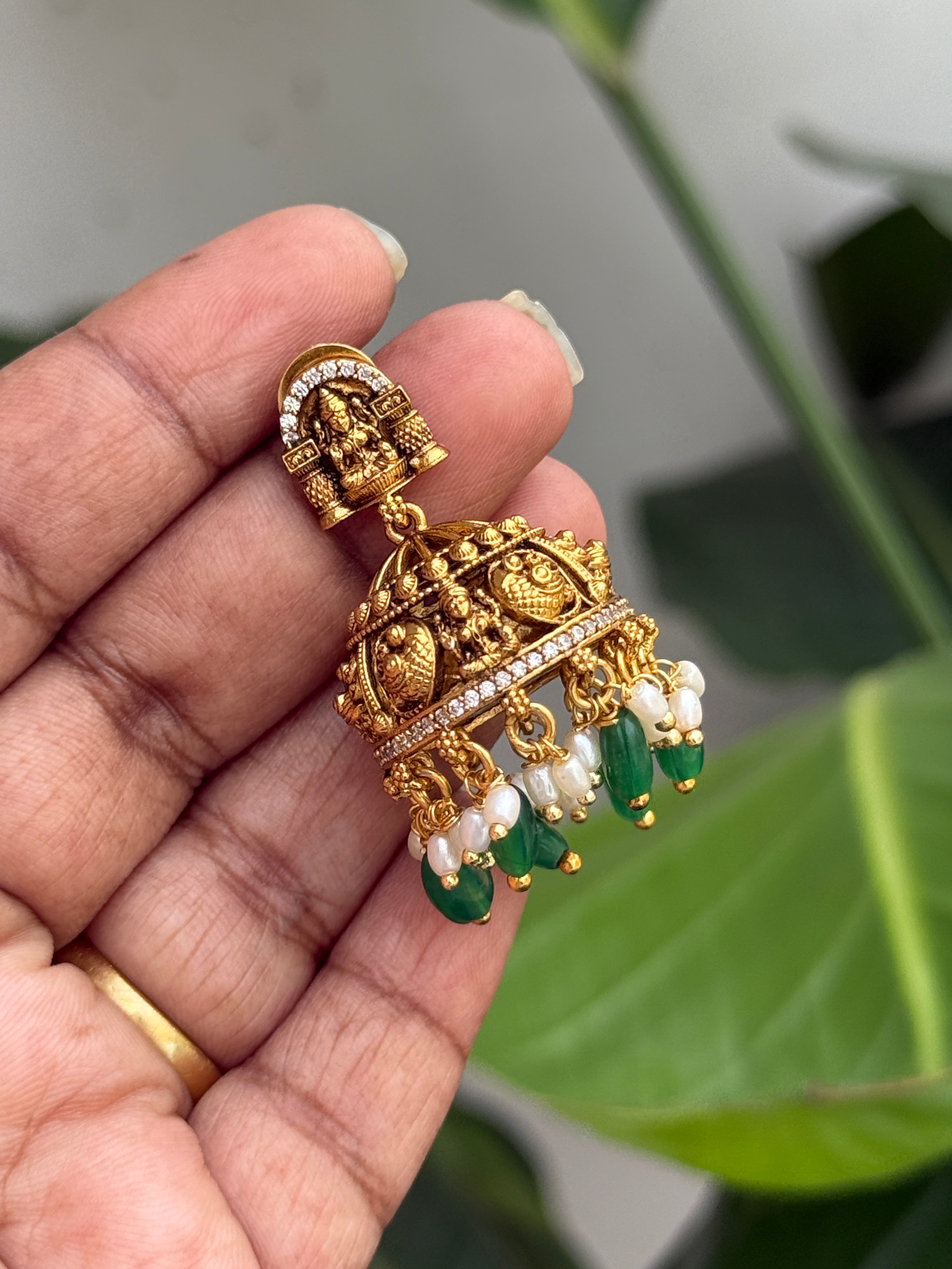 Er92 nakshi Lakshmi Devi butta Earrings