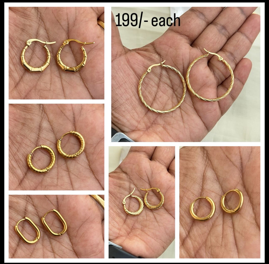 Daily wear Anti-tarnish hoops(color won't fade