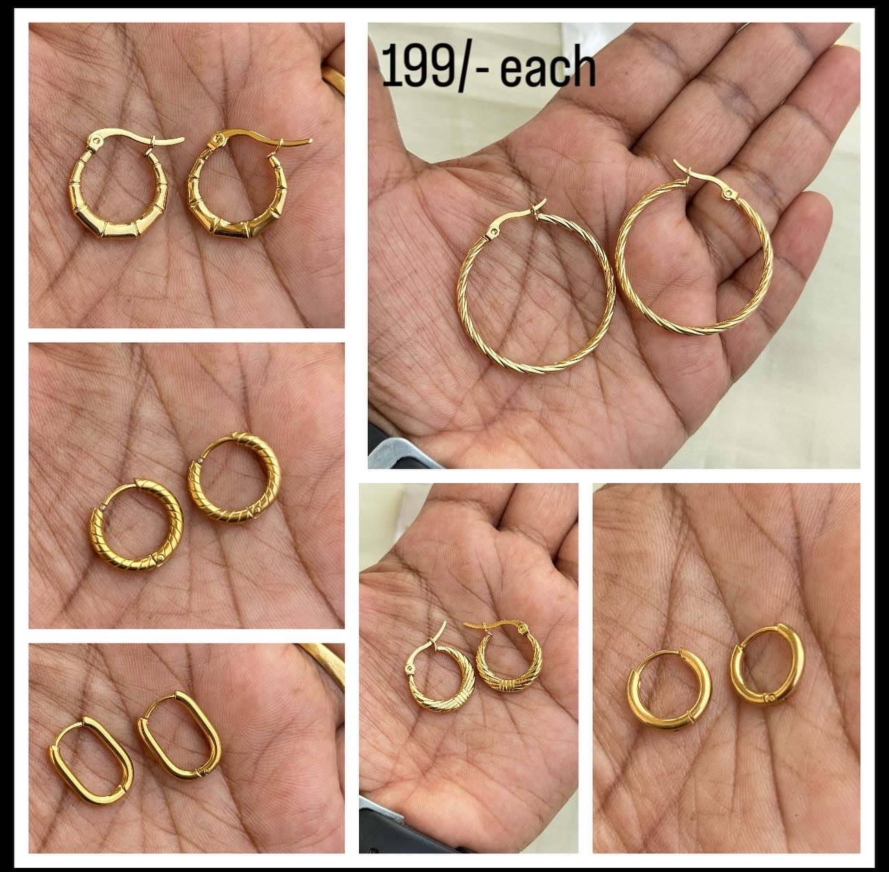 Daily wear Anti-tarnish hoops(color won't fade