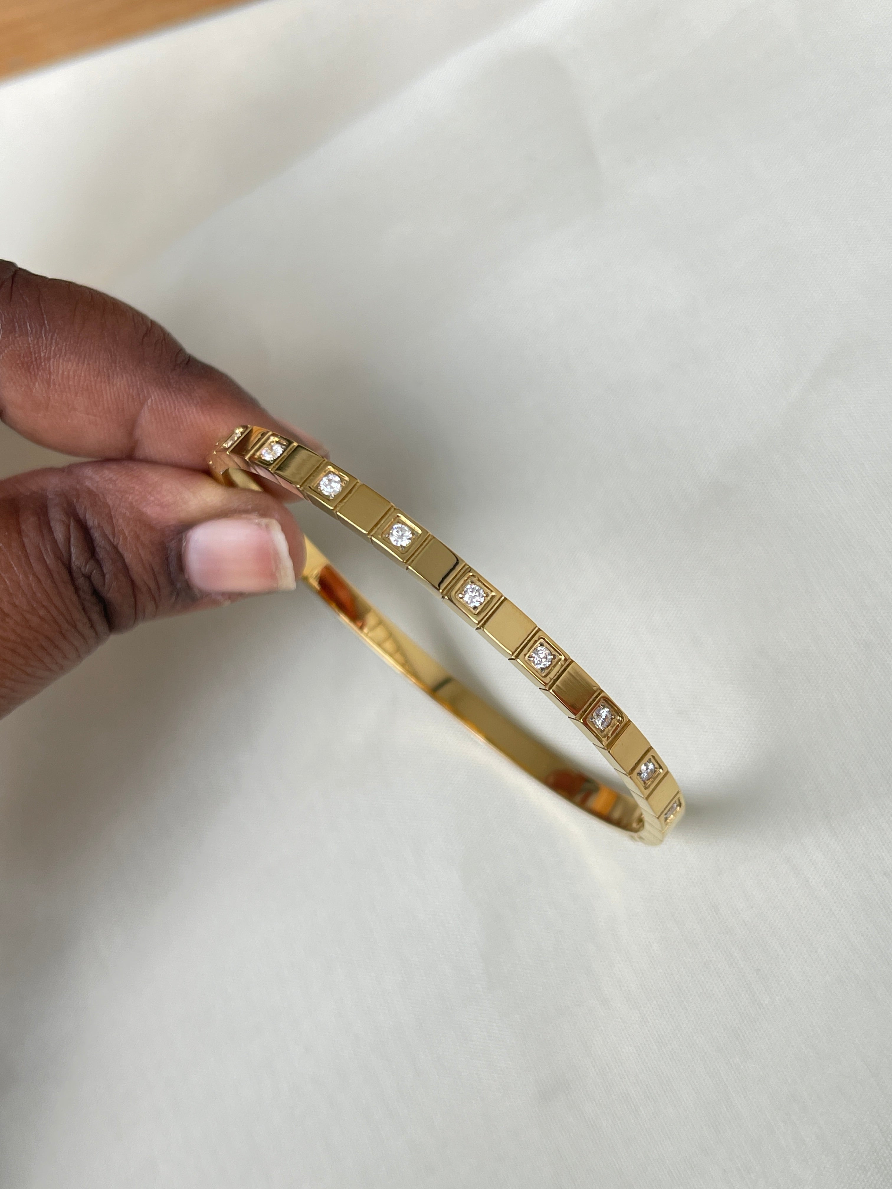 10 stone square gold bracelet