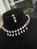 2lines beads Kundan choker NS30063