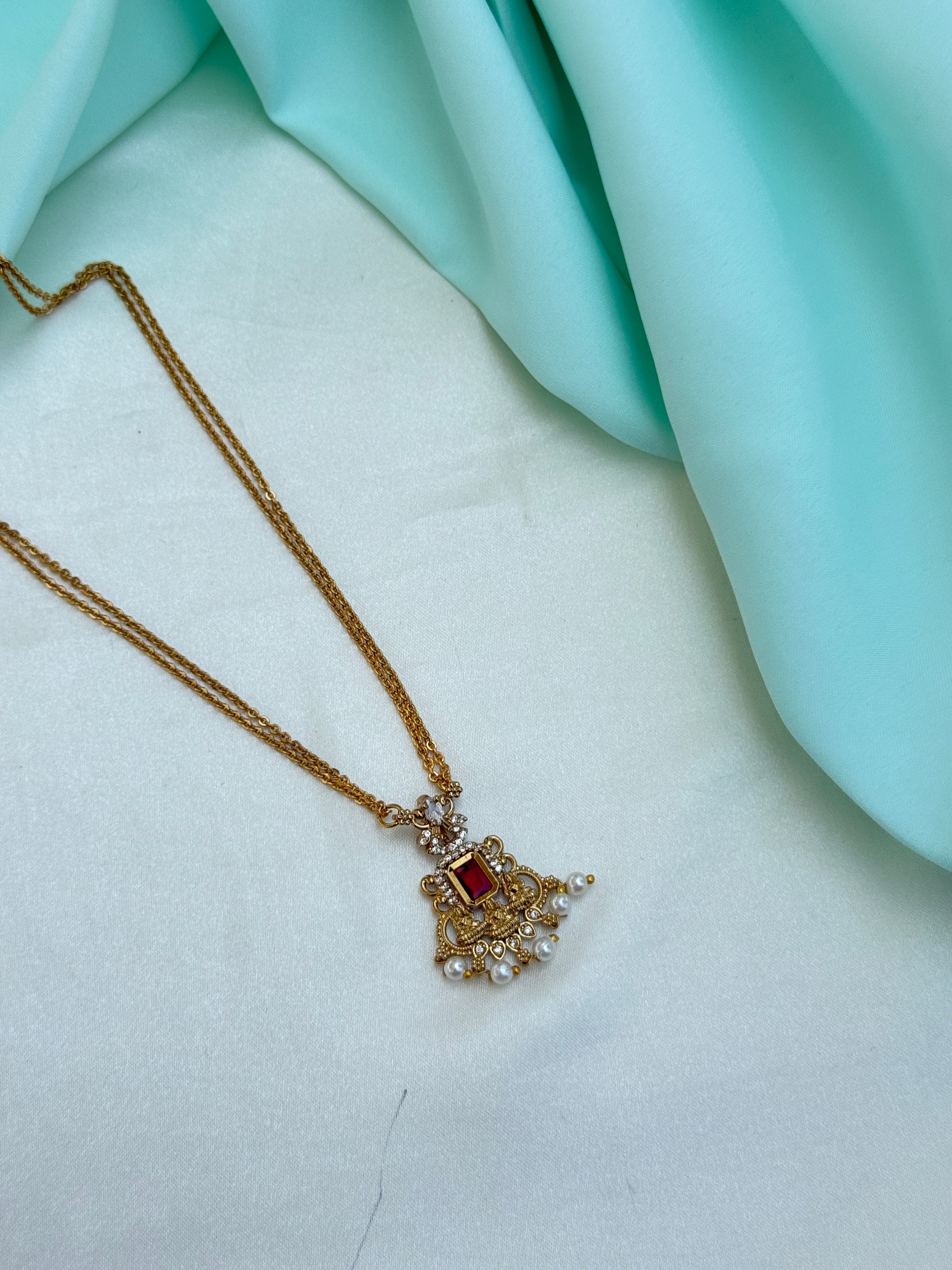 Ns805 2 lines lakshmidevi simple neckset