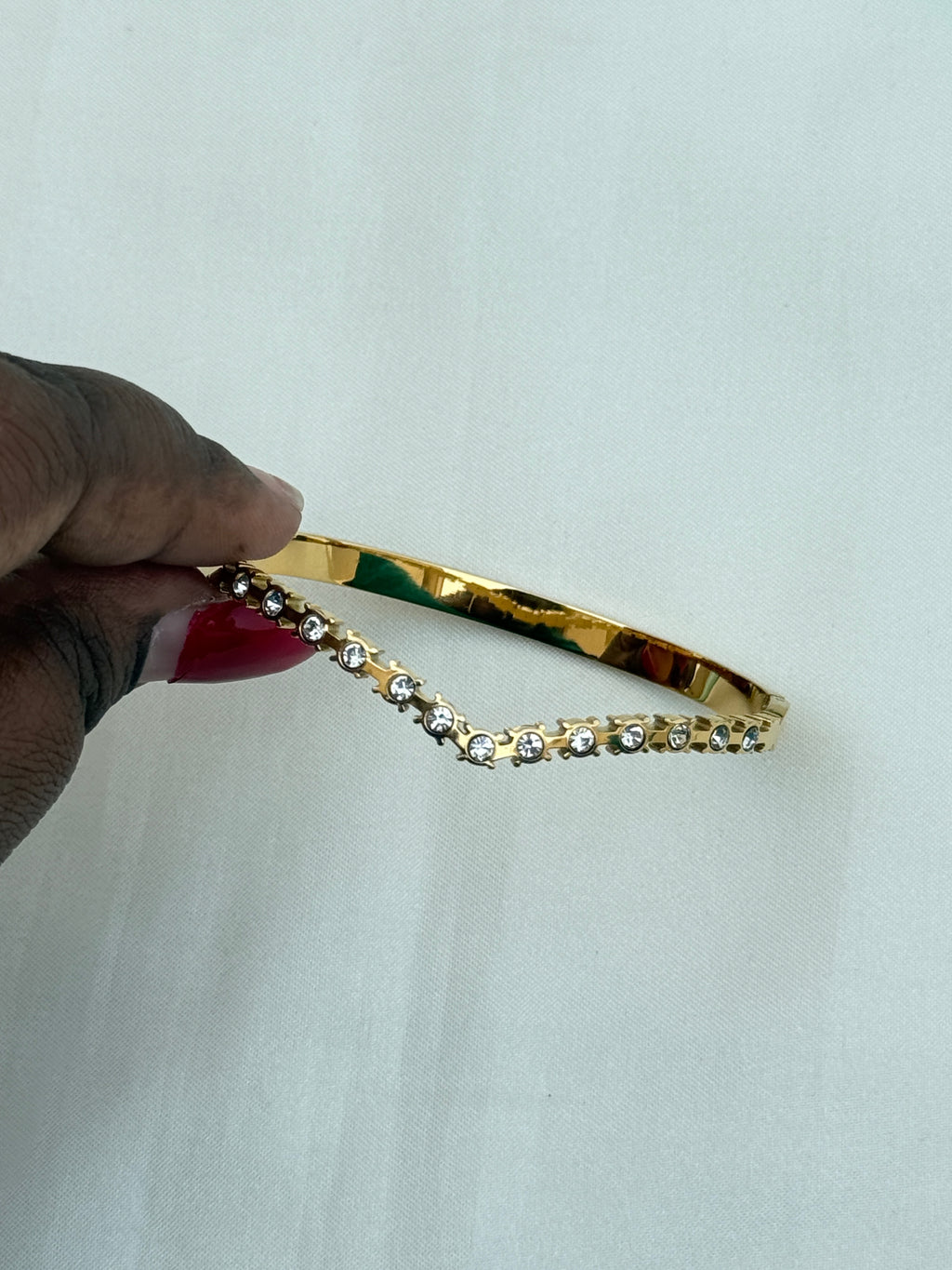 Ab549 anti tarnish stones openable kada bracelet