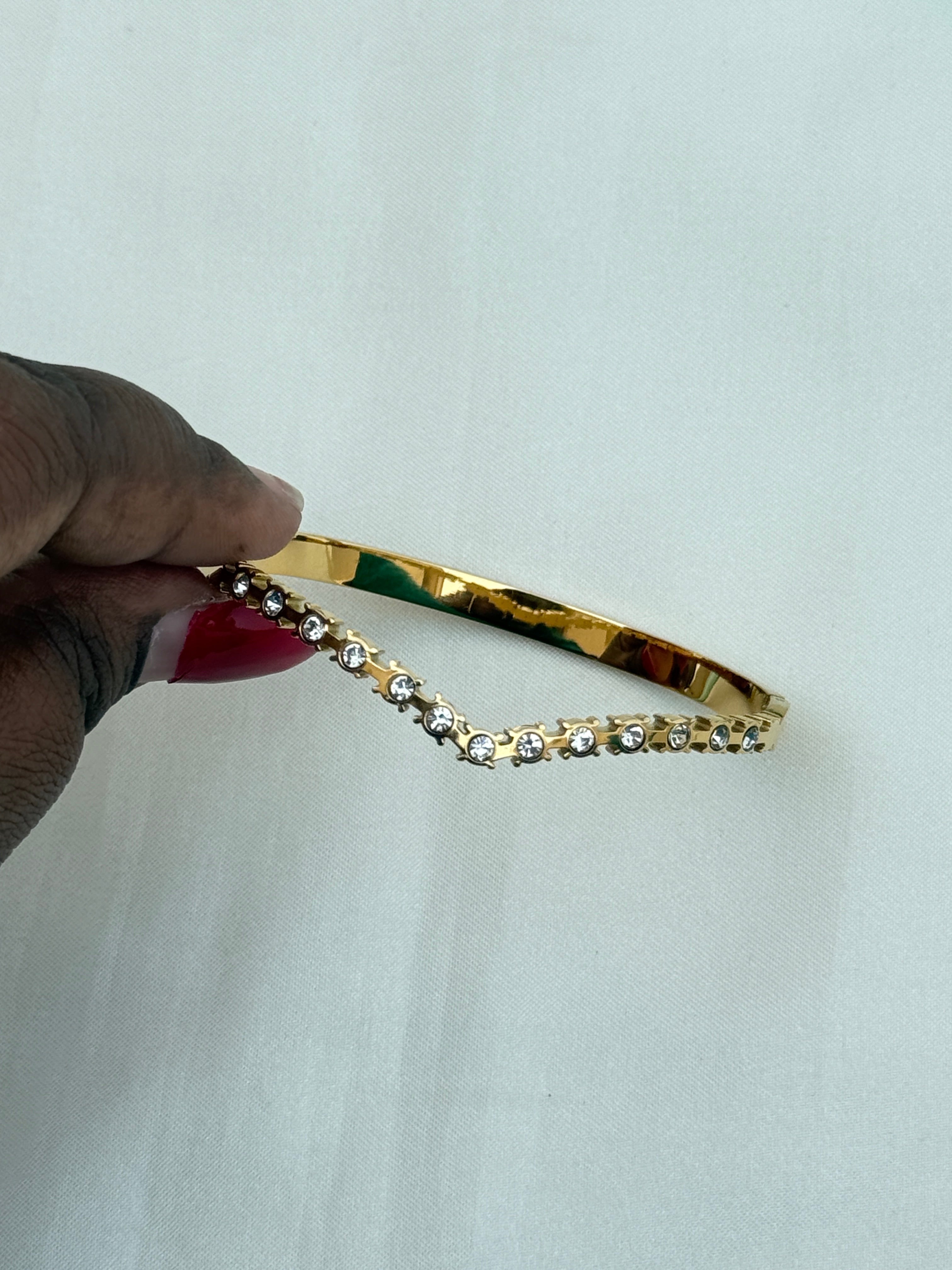 Ab549 anti tarnish stones openable kada bracelet