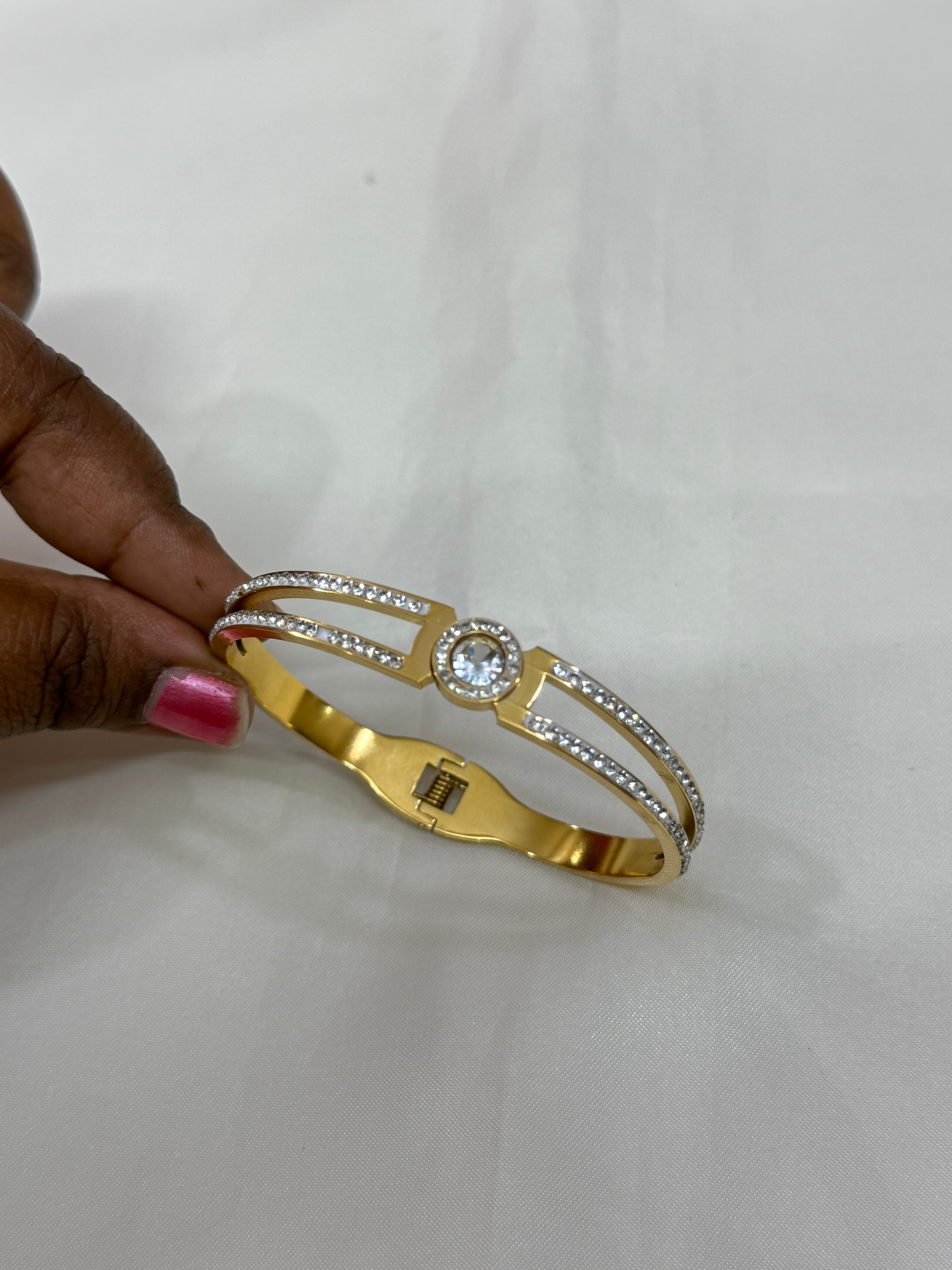 Ab041 2 lines openable anti tarnish bracelet