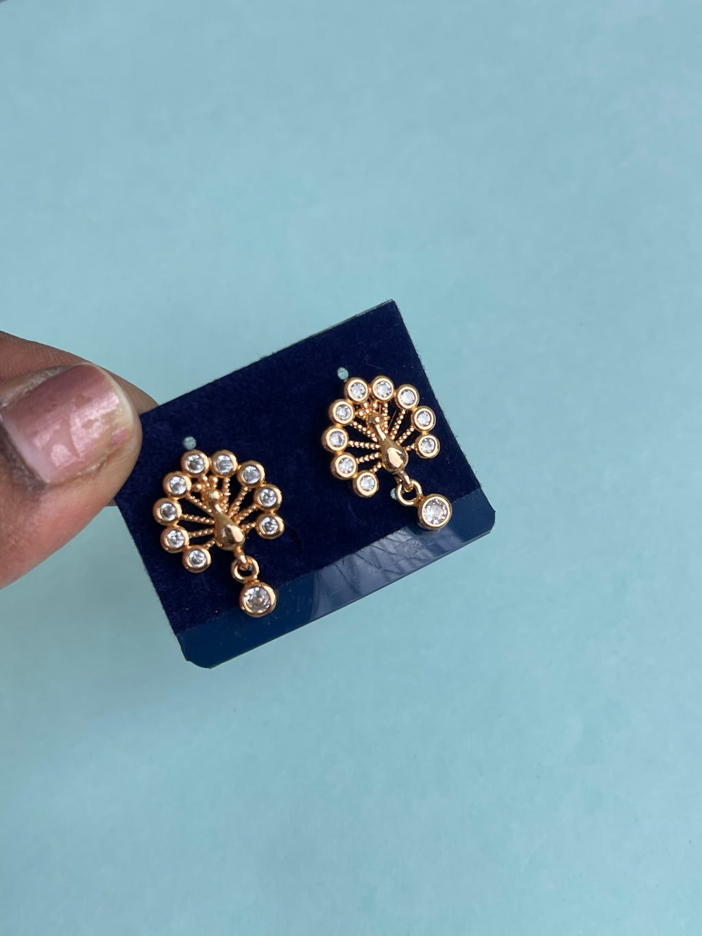 Peacock hanging studs