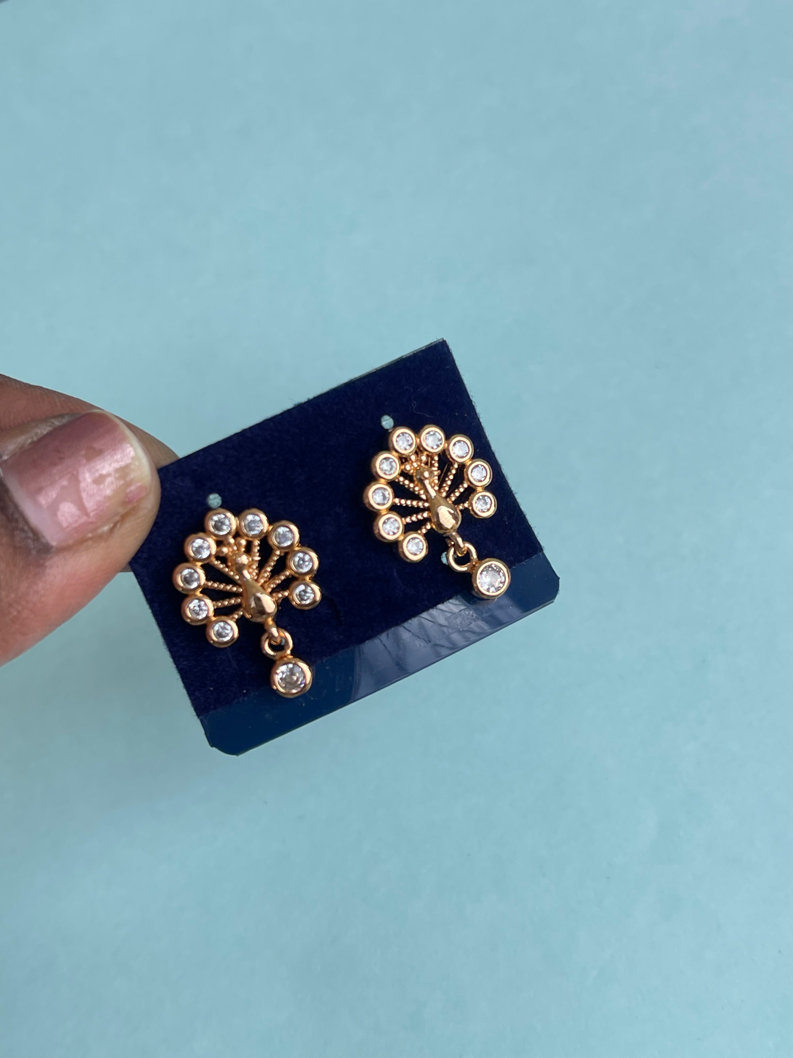 Peacock hanging studs