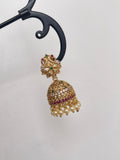 Dual peacock butta earrings