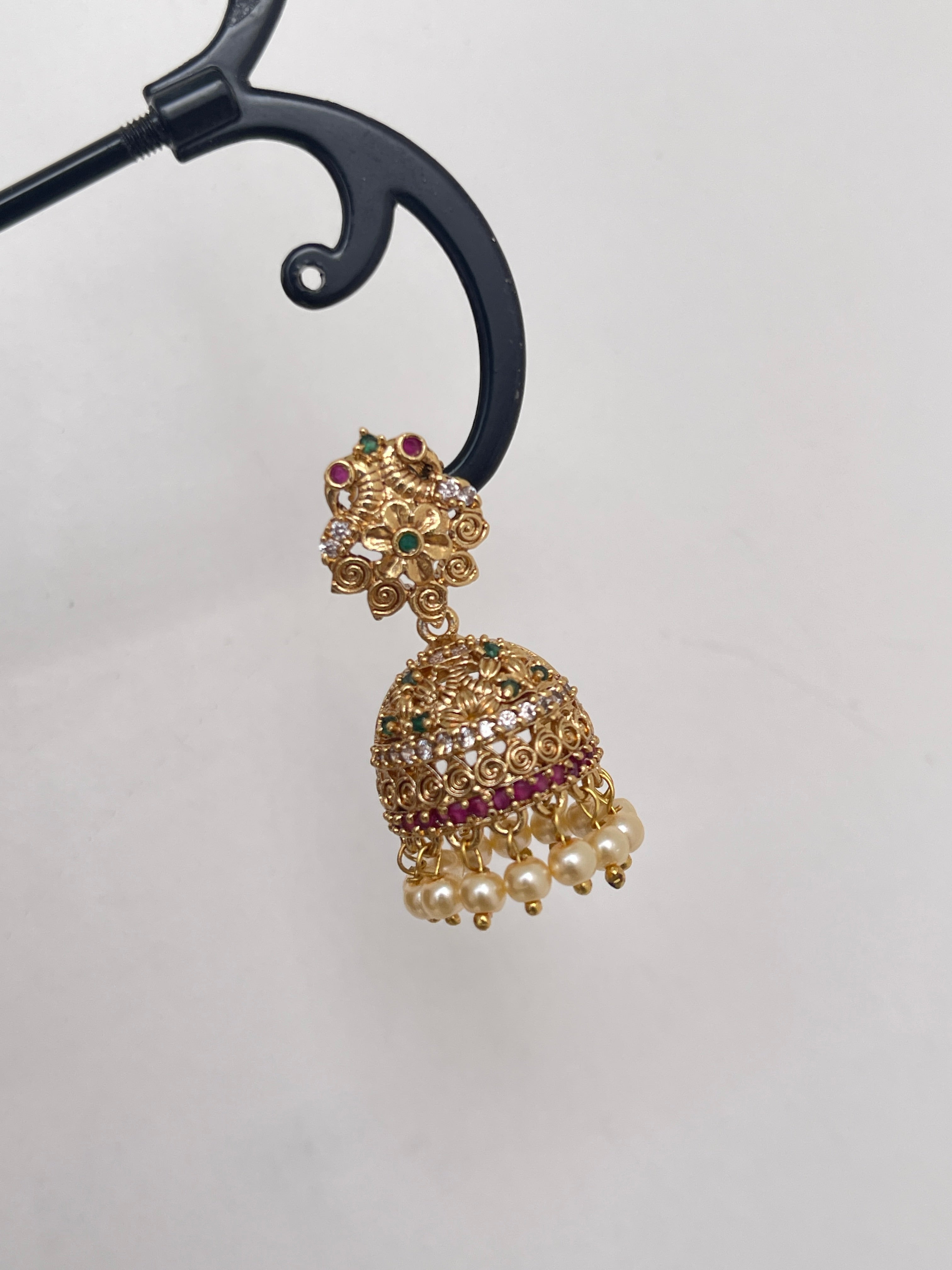Dual peacock butta earrings