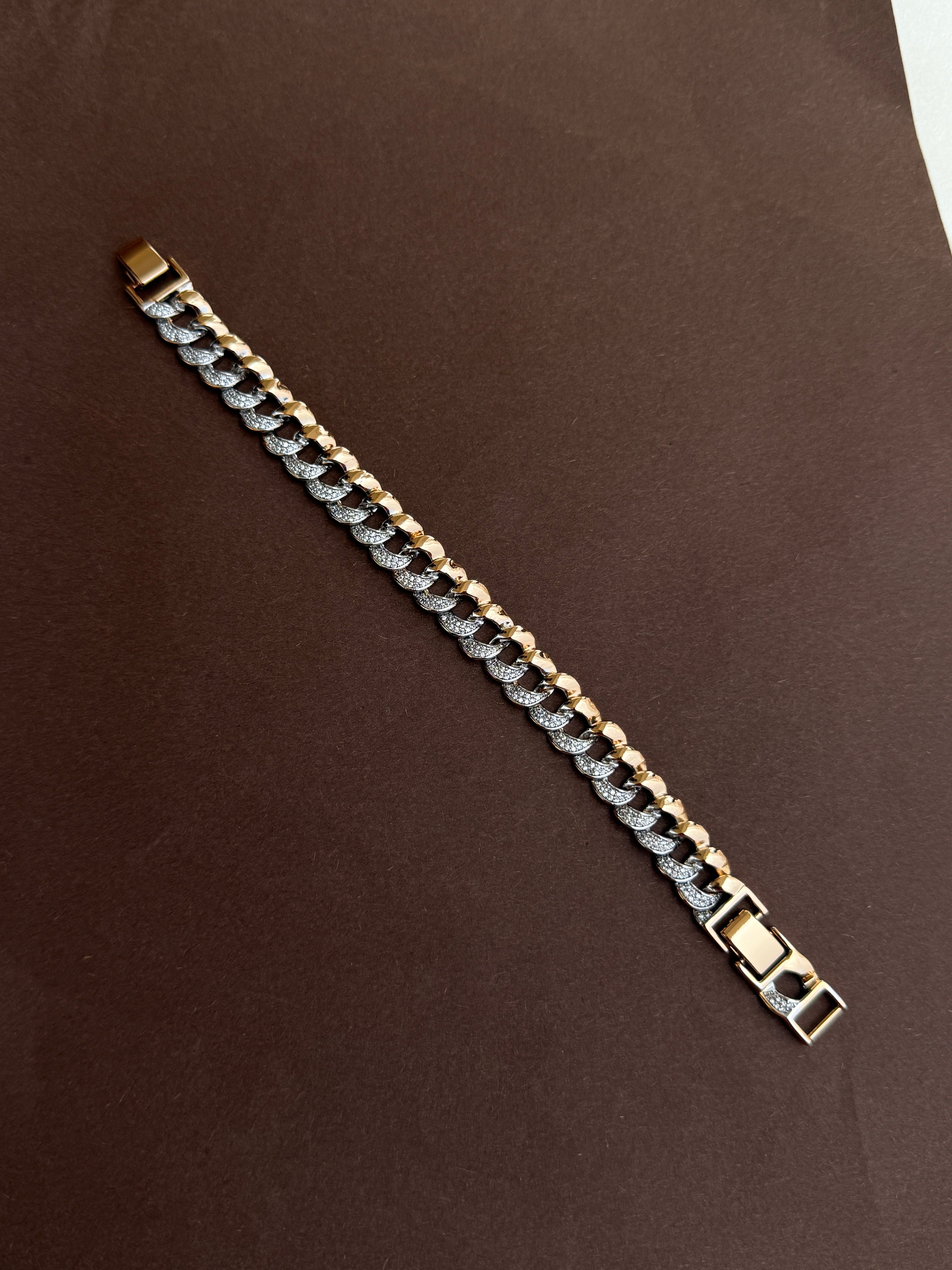 Mn008 anti tarnish bracelet rose gold and silver men’s bracelet