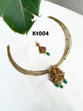 Kt004 Italian kante with nakshi pendant and earrings