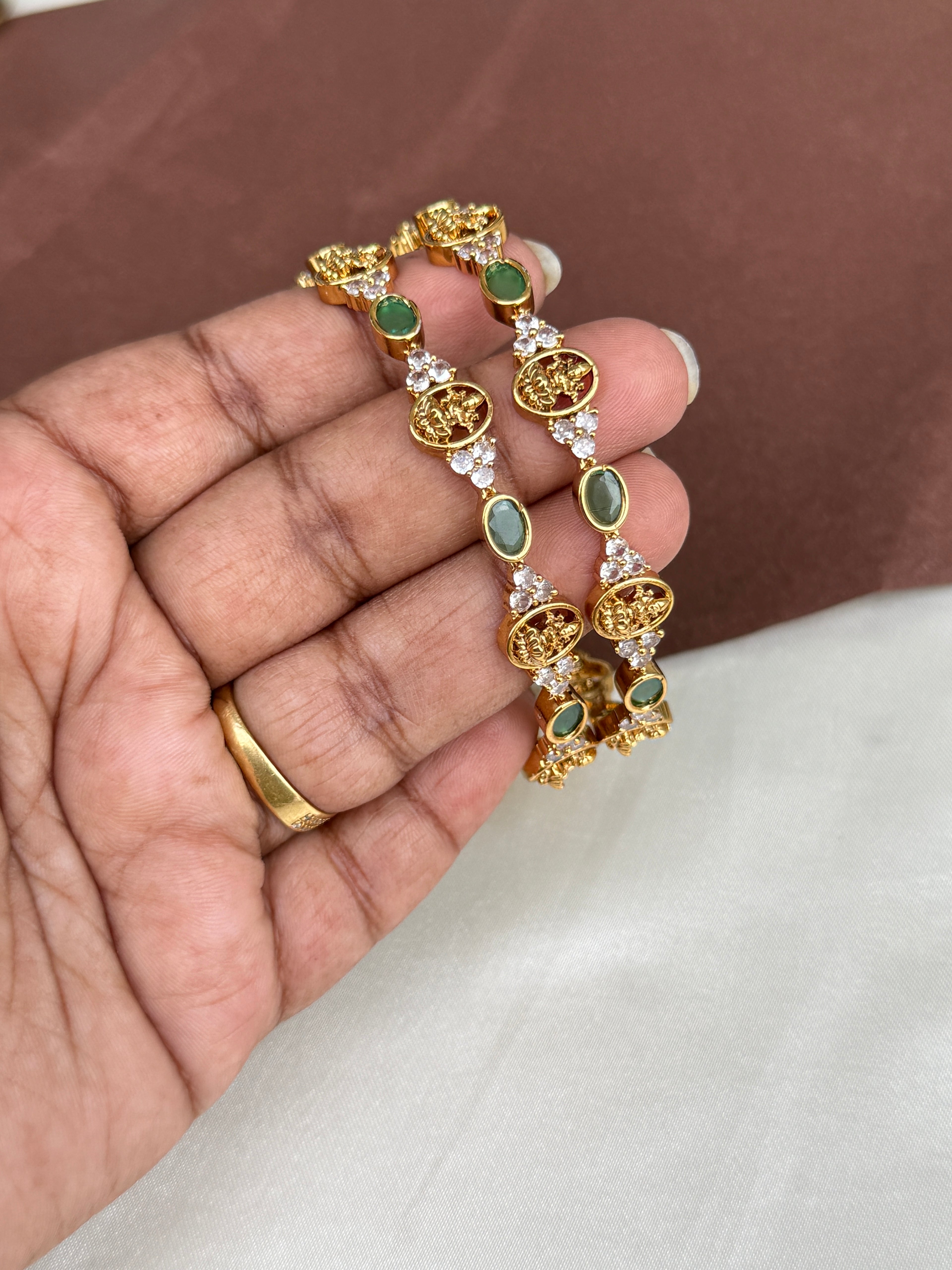 Sb110 Lakshmi Devi emerald bangles