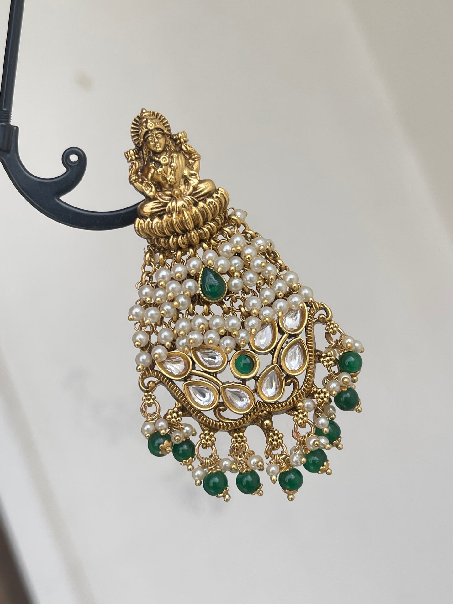 Kundan lakshmidevi pearl bridal Earrings