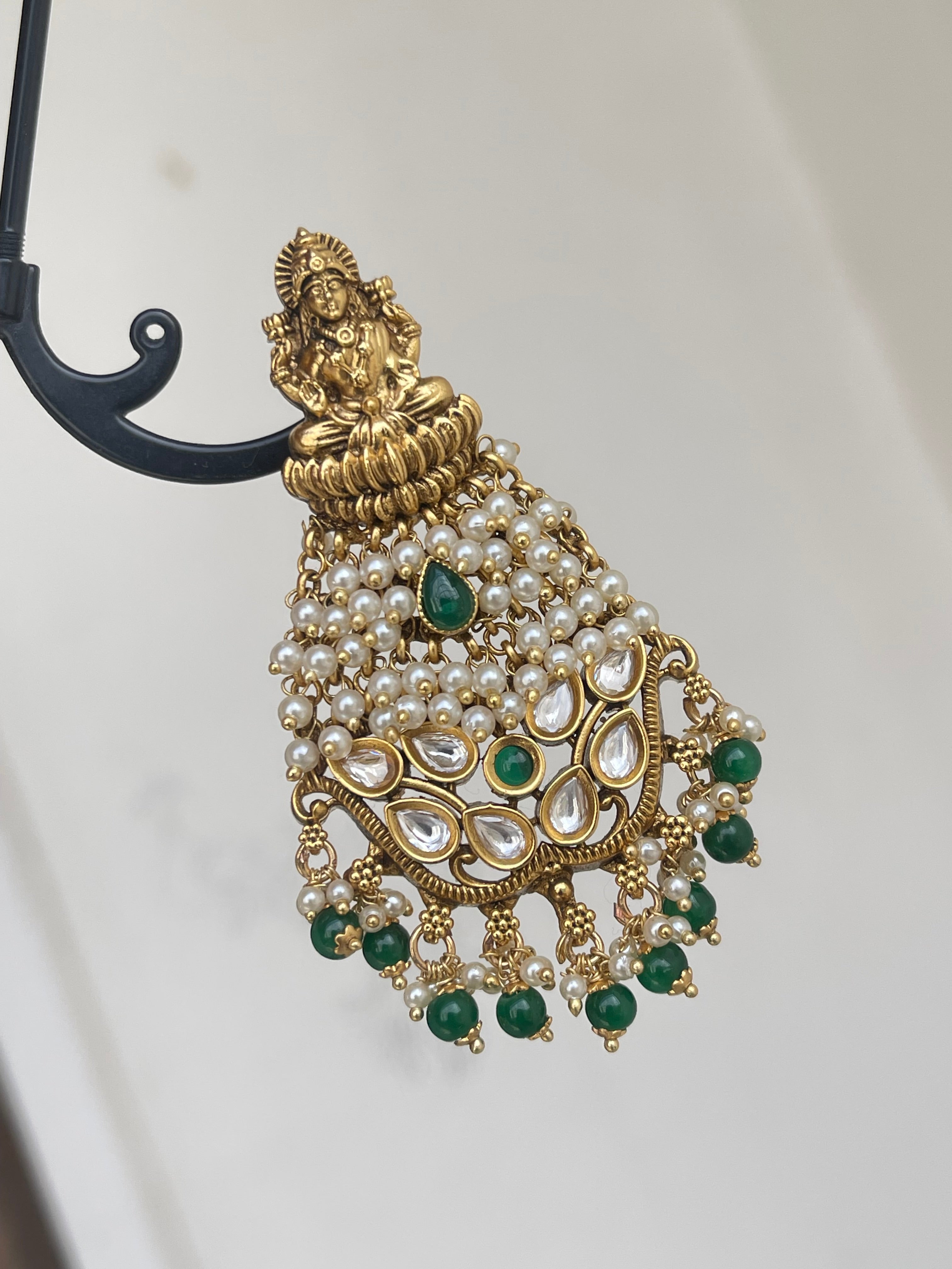 Kundan lakshmidevi pearl bridal Earrings
