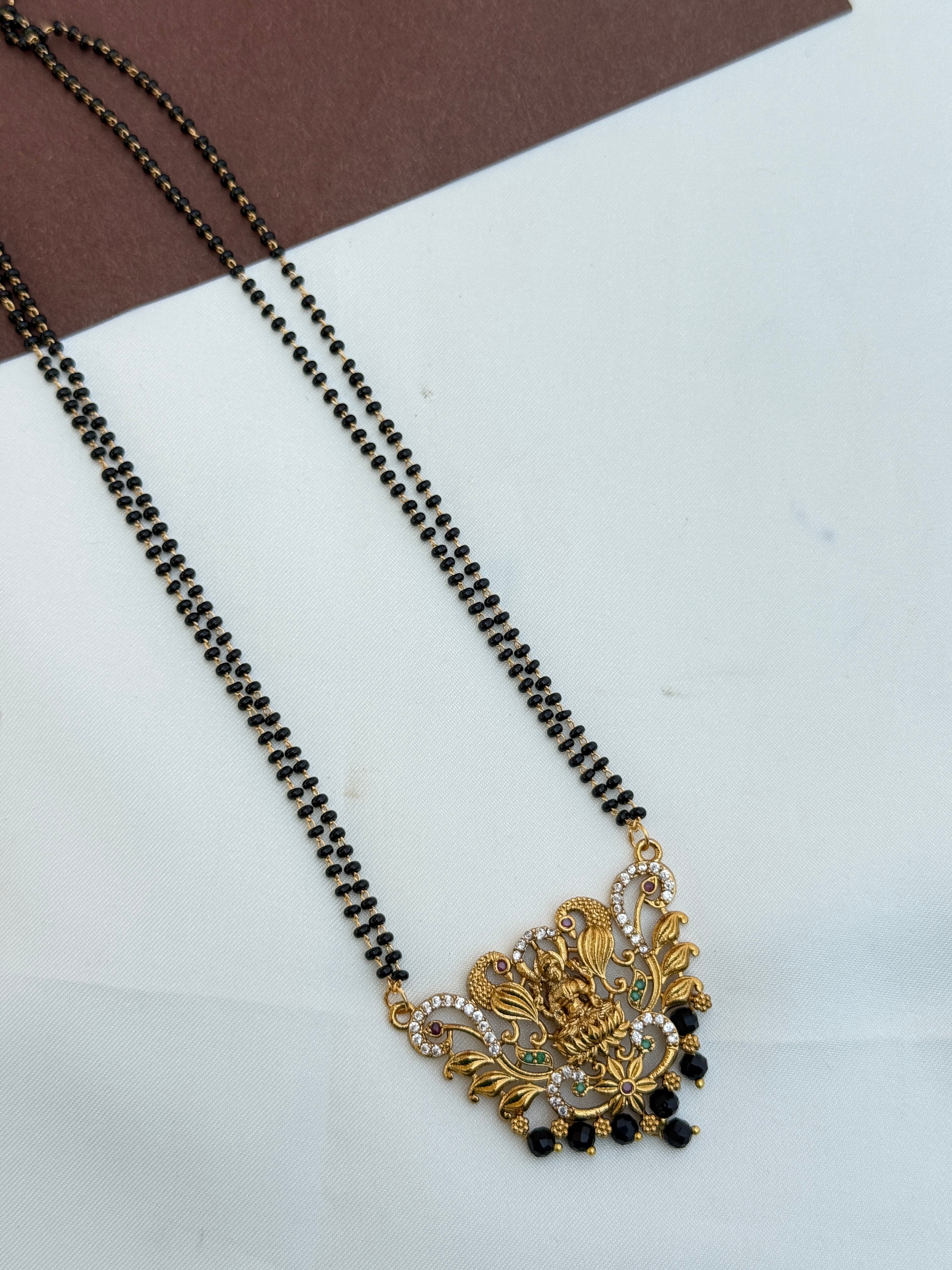 Bb113 24inches 2lines Lakshmi devi long blackbeads