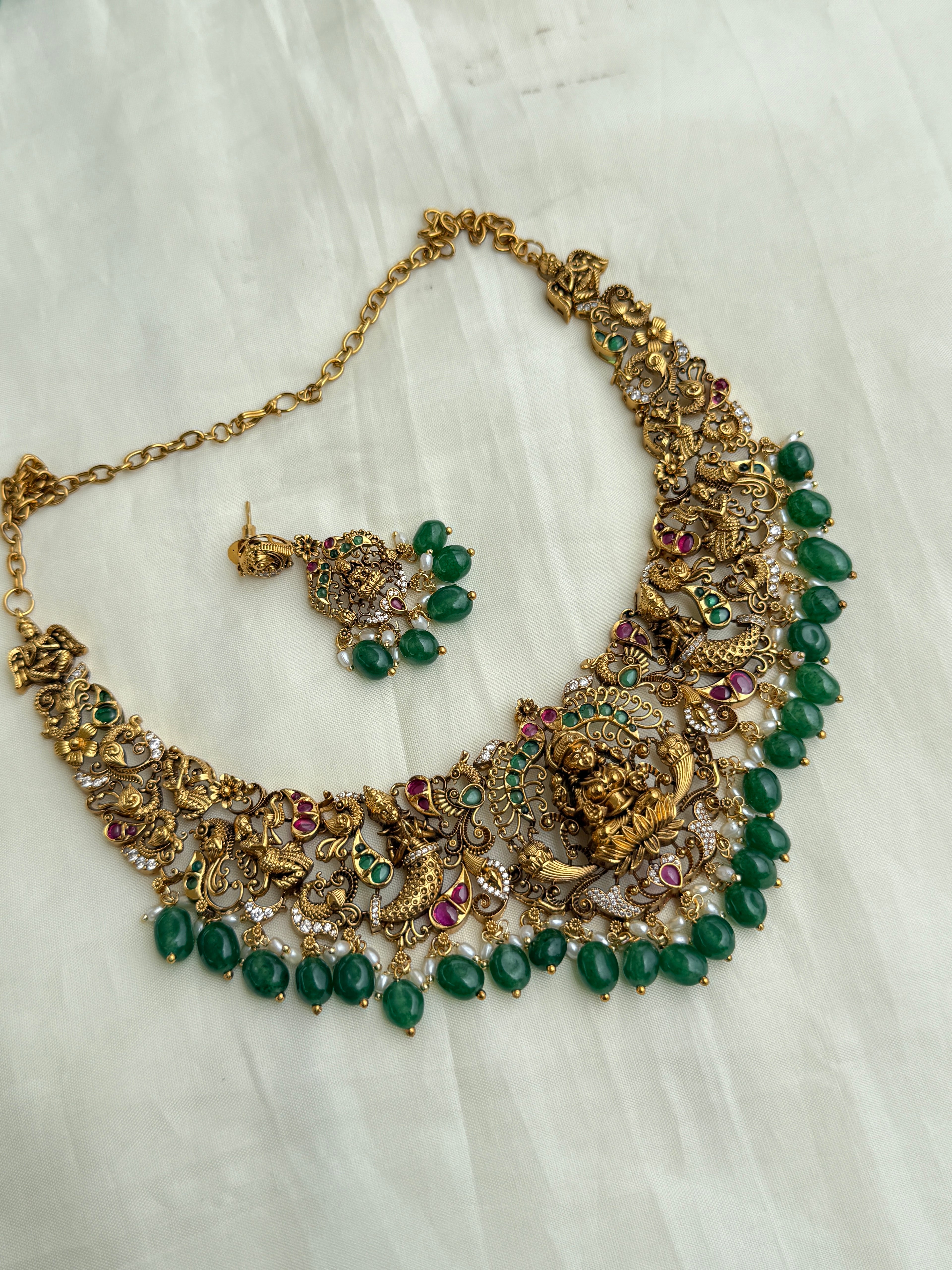 Ns321 kemp lakshmi devi nakshi neckset