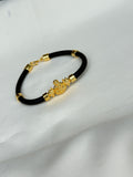 Ph166 micro gold 8 inches black rubber kada