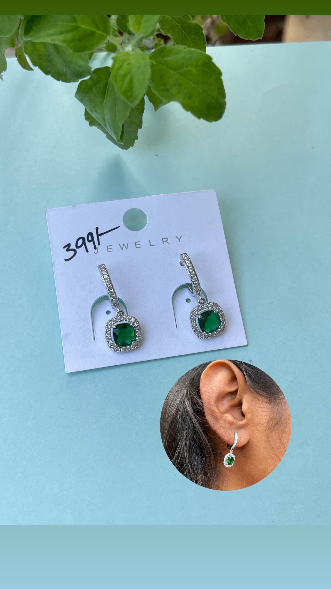 Silver hoops hanging