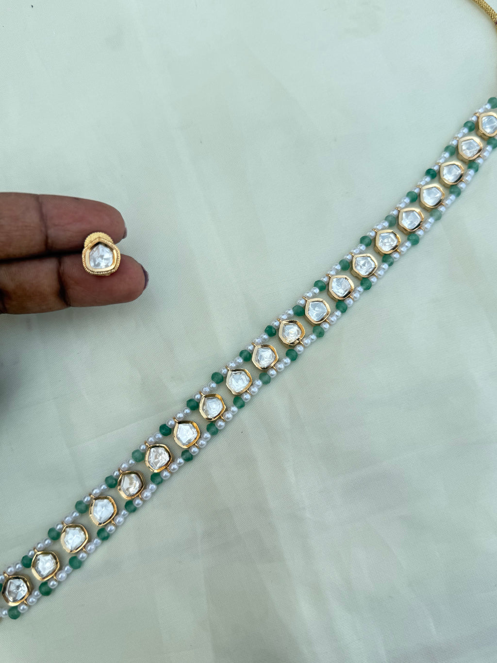 Uncut kundan pearl choker ch500