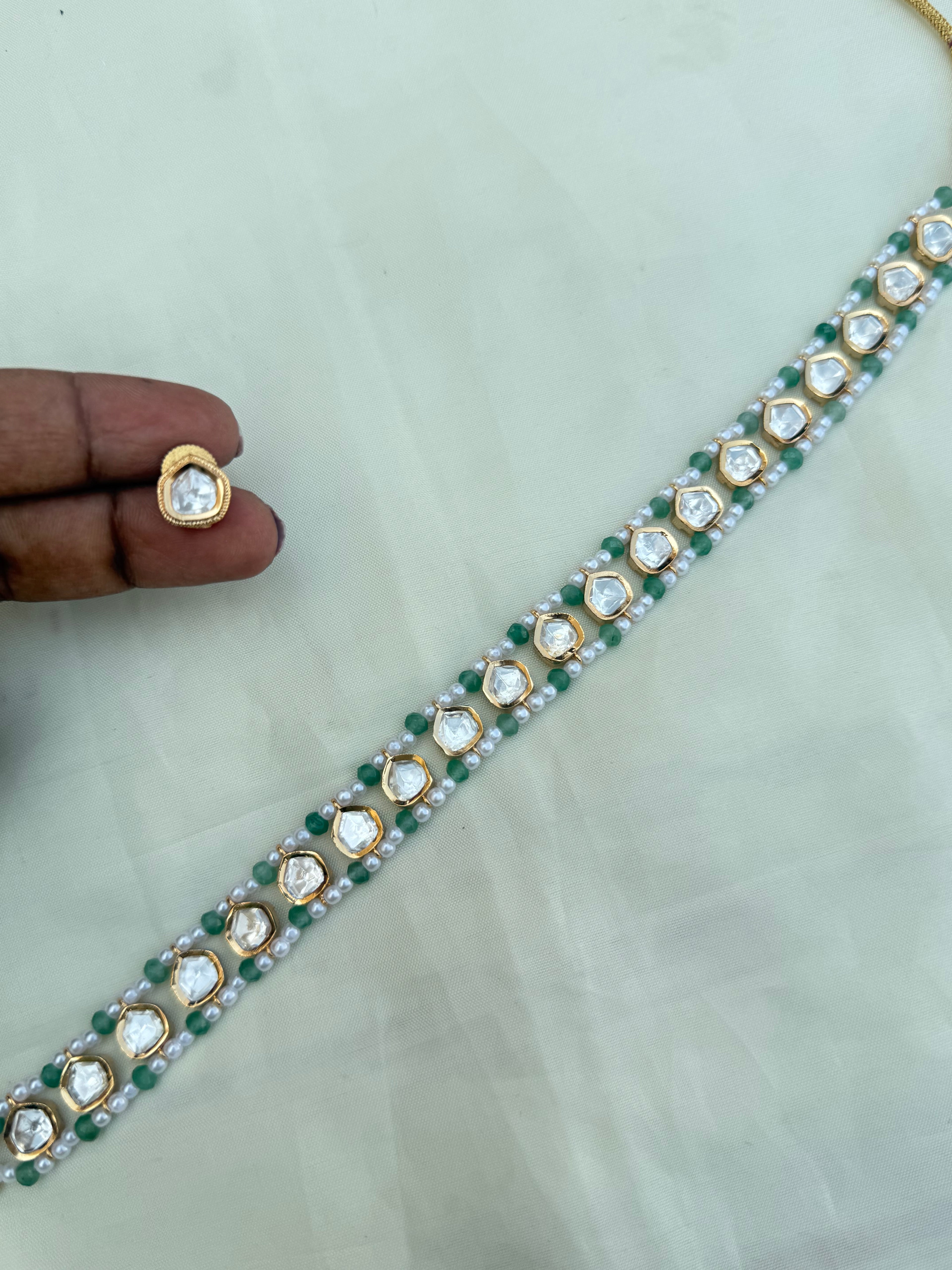 Uncut kundan pearl choker ch500