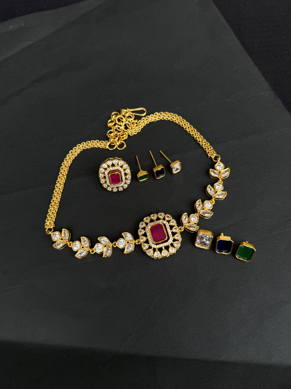 NS509 Changable choker neckset with earrings