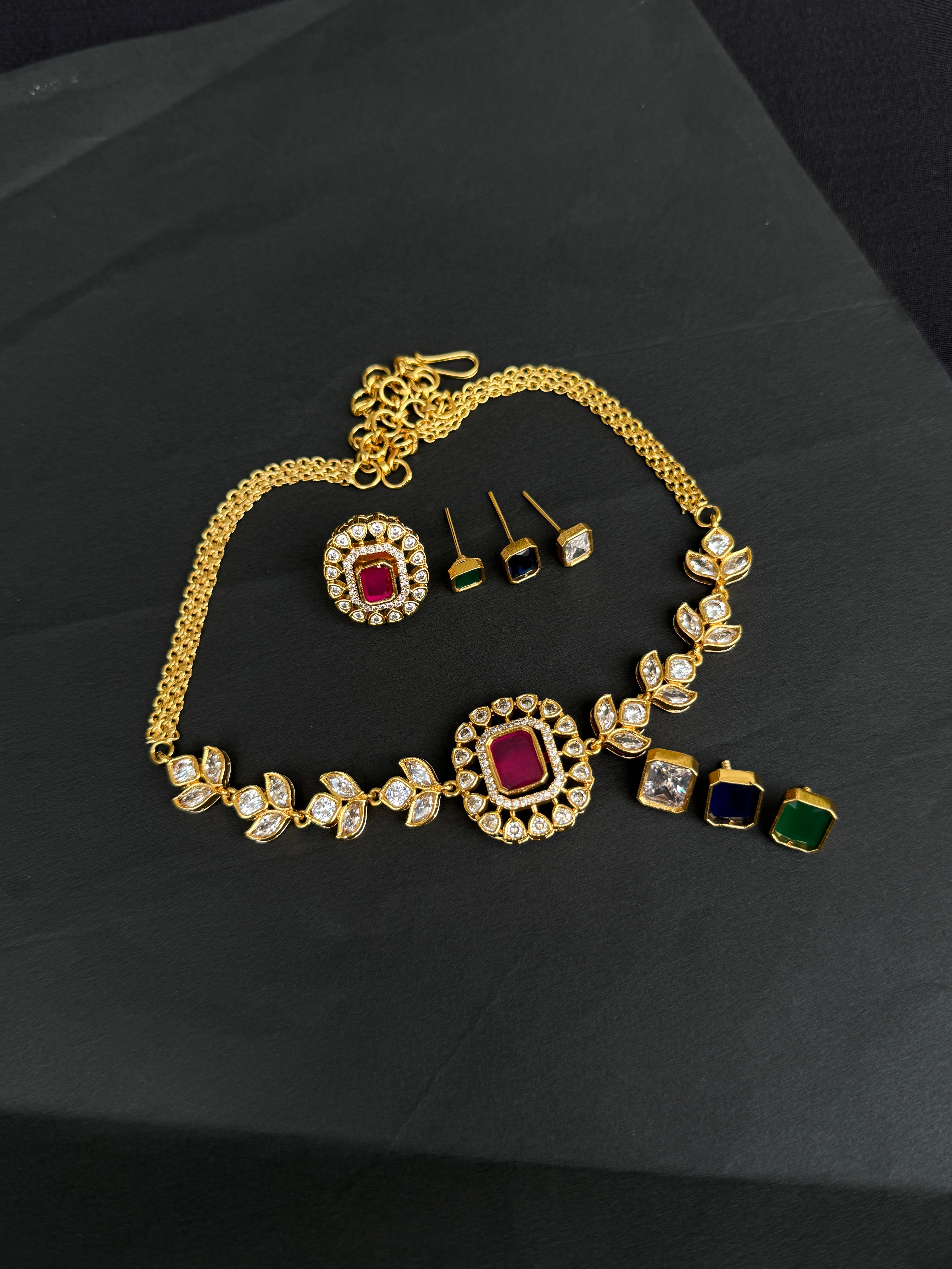 NS509 Changable choker neckset with earrings