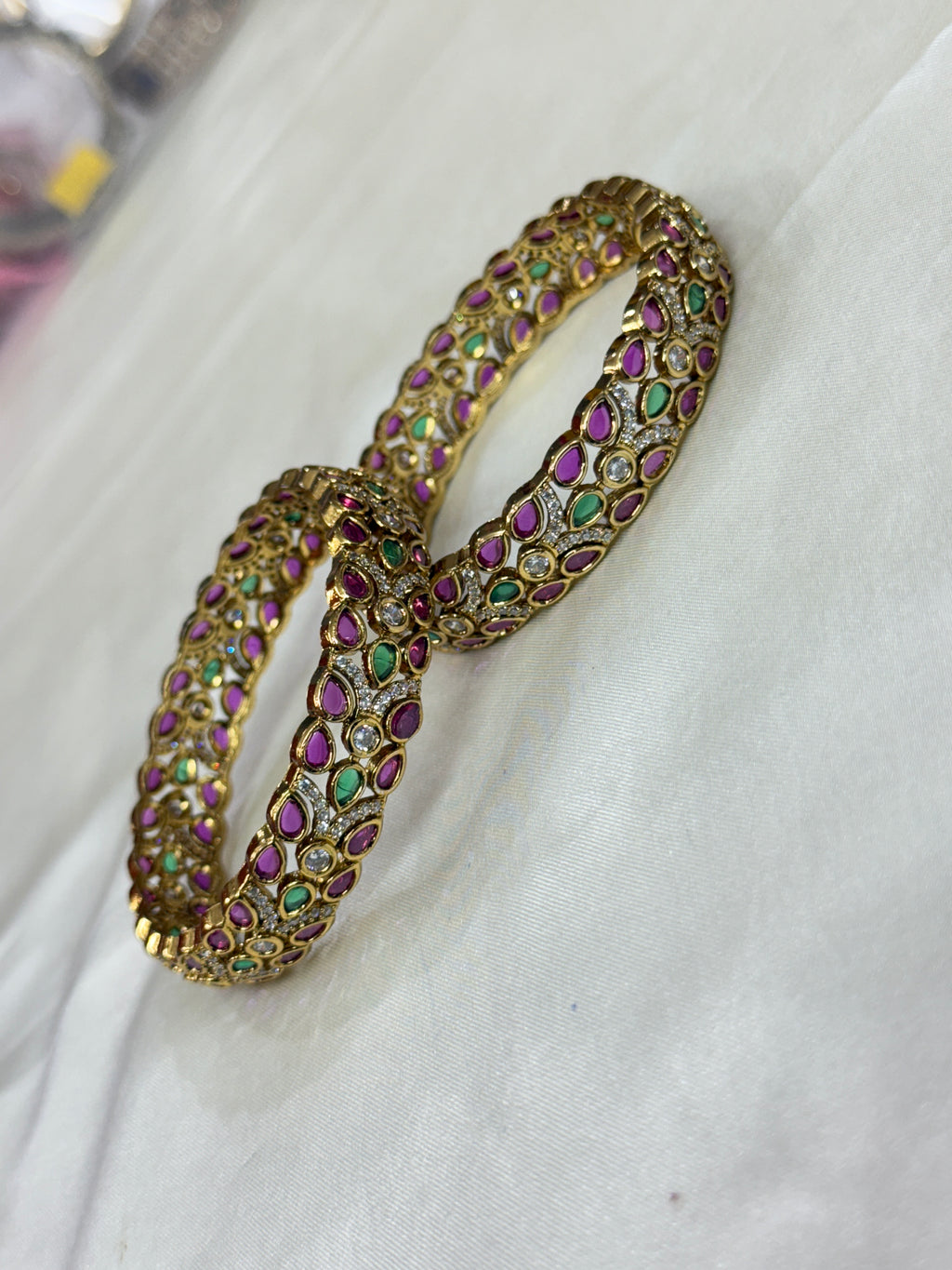Sb128 kemp Kundan bangles