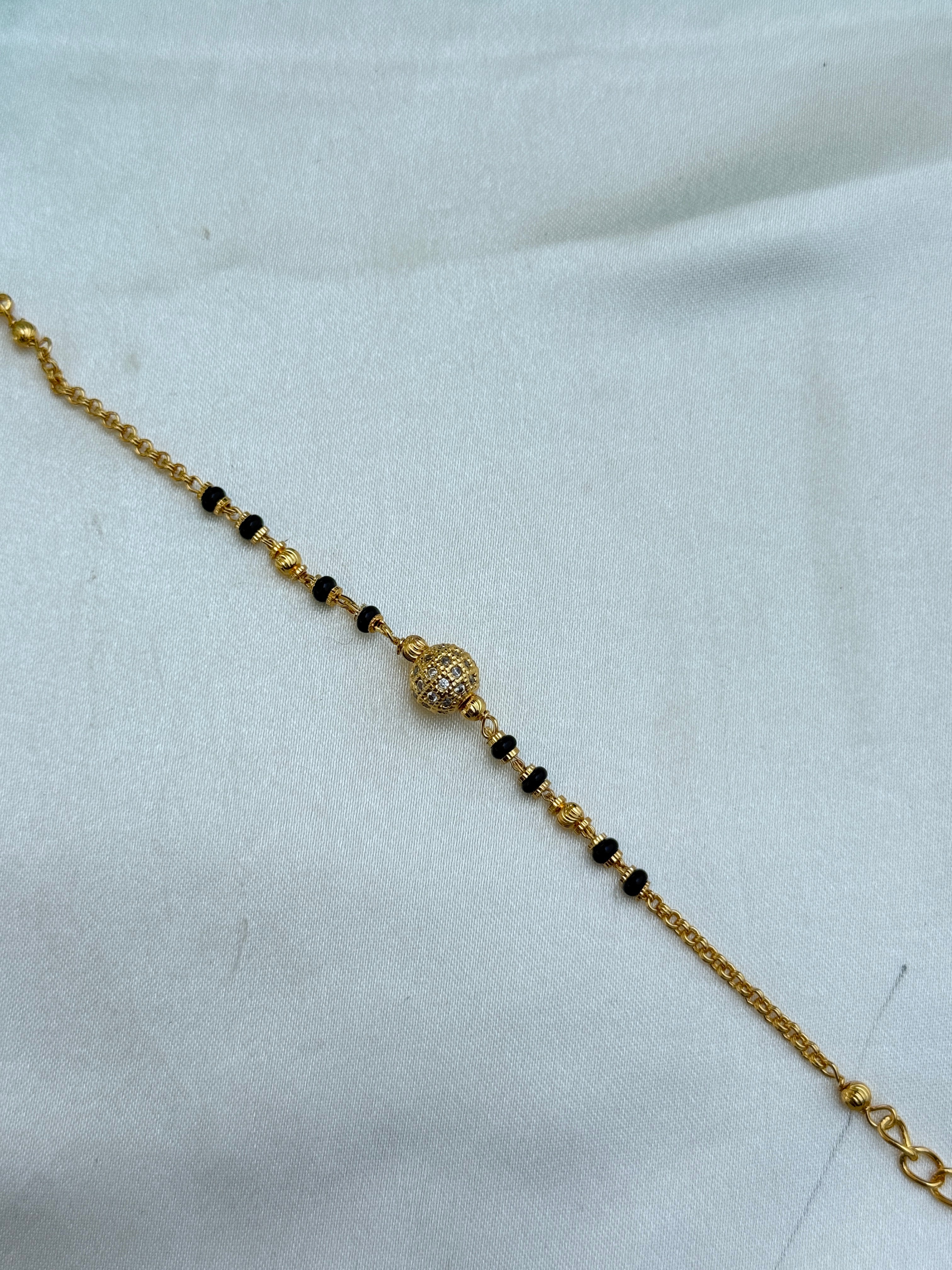 Br537 micro gold  blackbeads gold ball chain bracelet suits for 2.2and 2.4 size