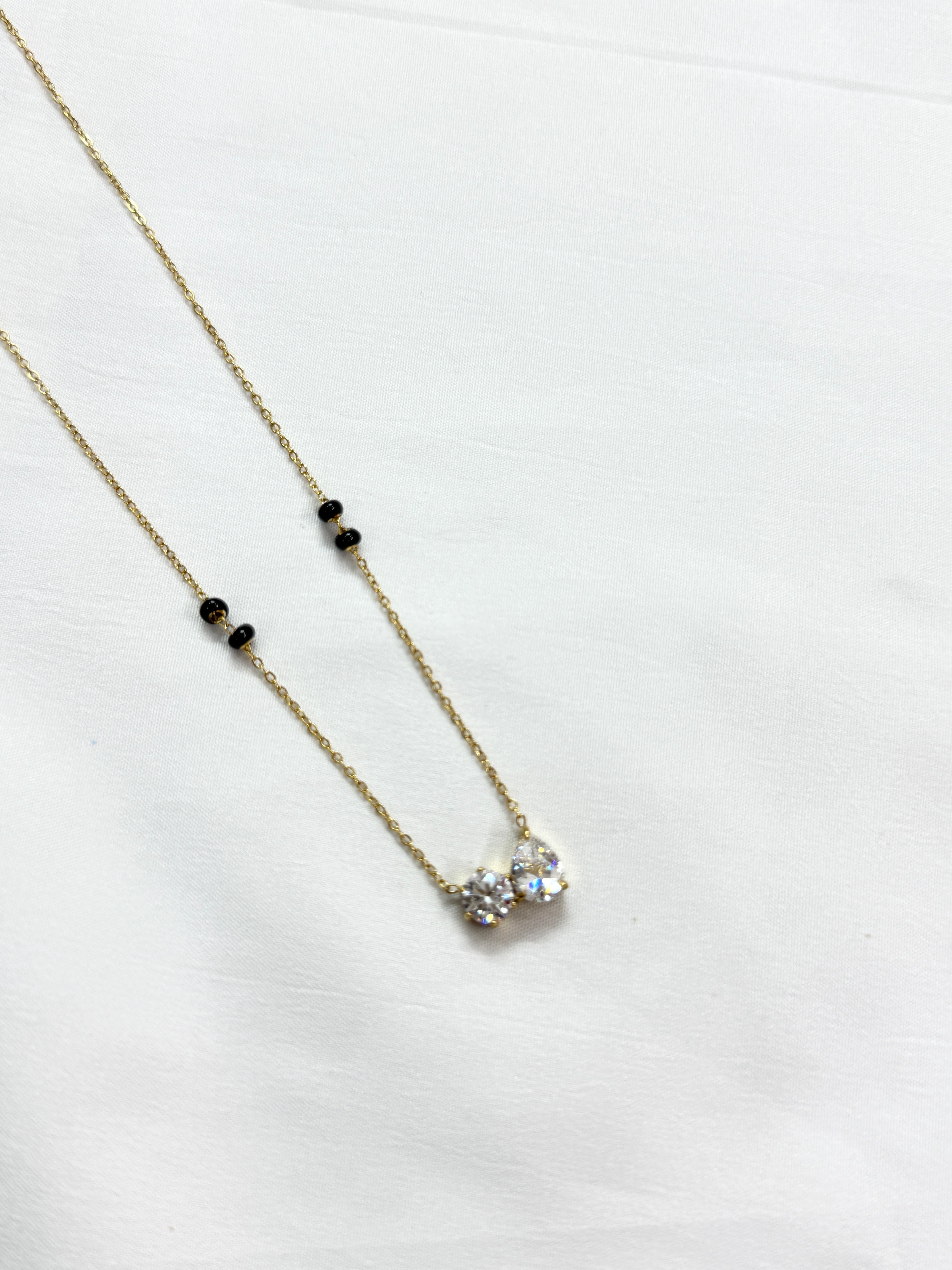 Bb010 2 stones simple single line blackbeads..