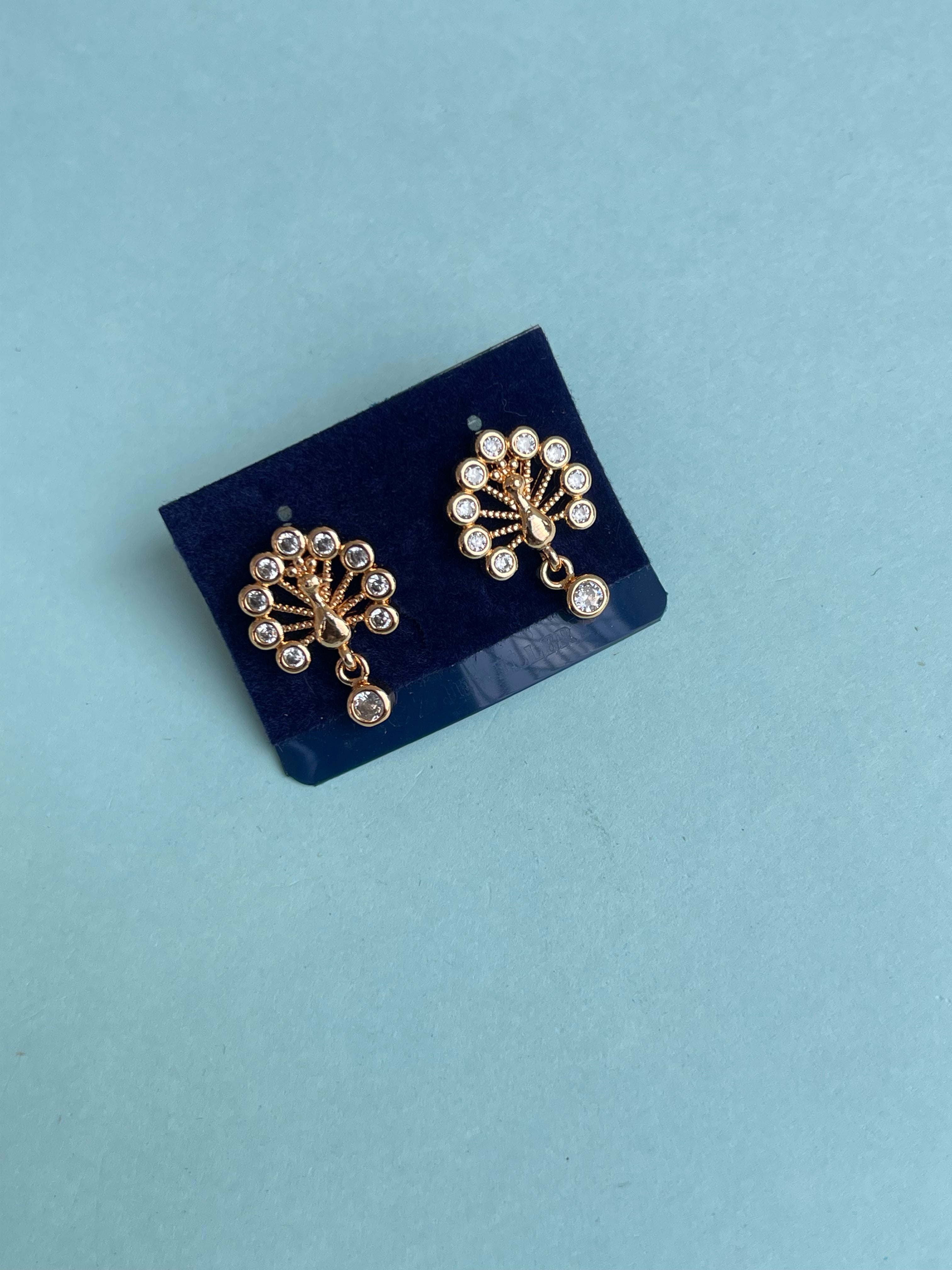 Peacock hanging studs