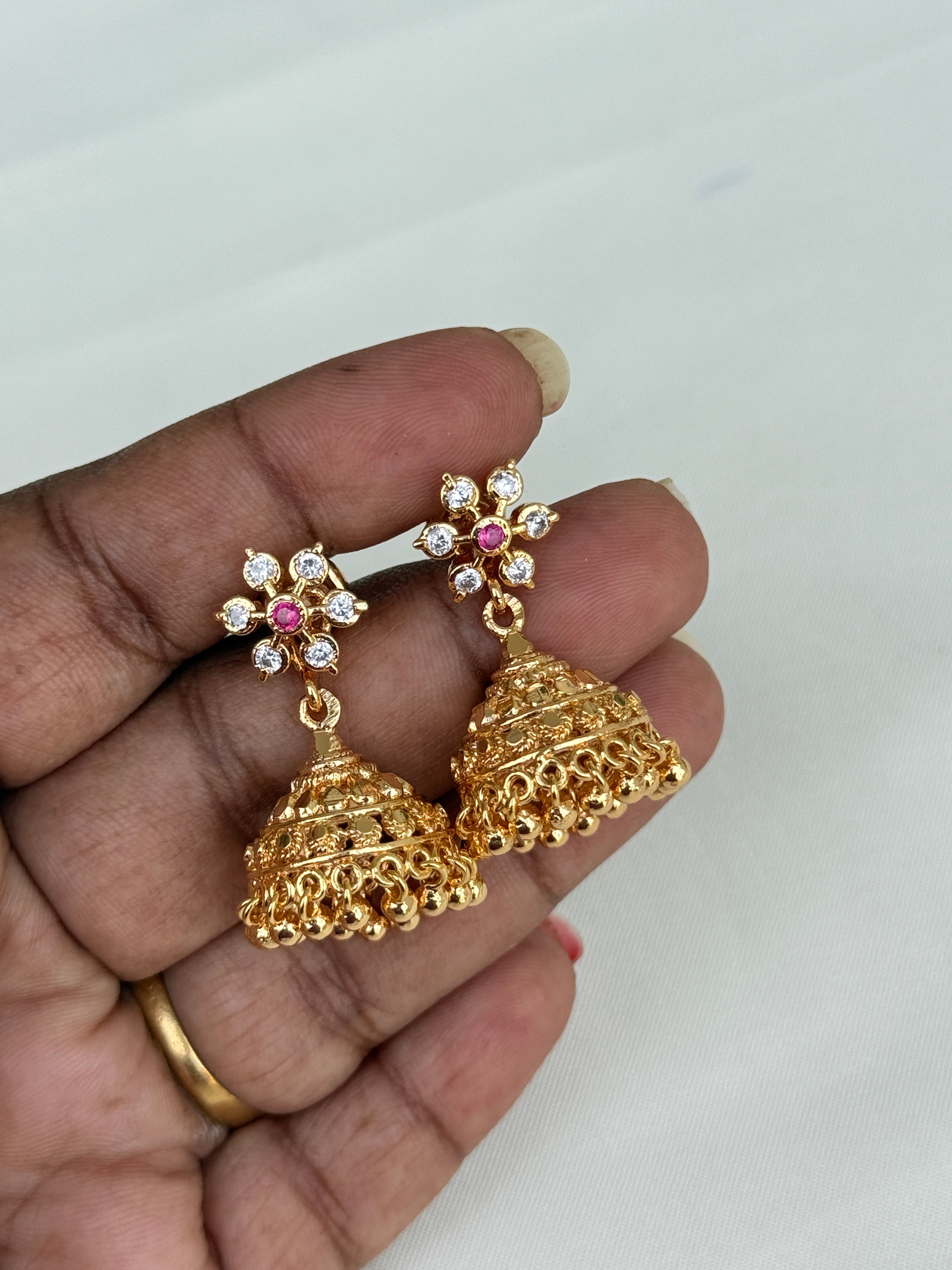 Ph090  panchaloham back screw small butta Earrings