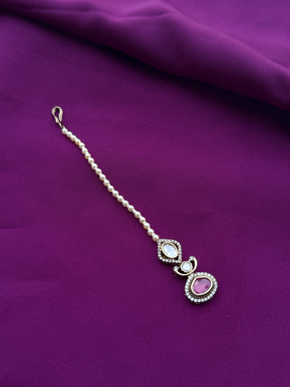 Moissanite pendant pearls tikka tk803