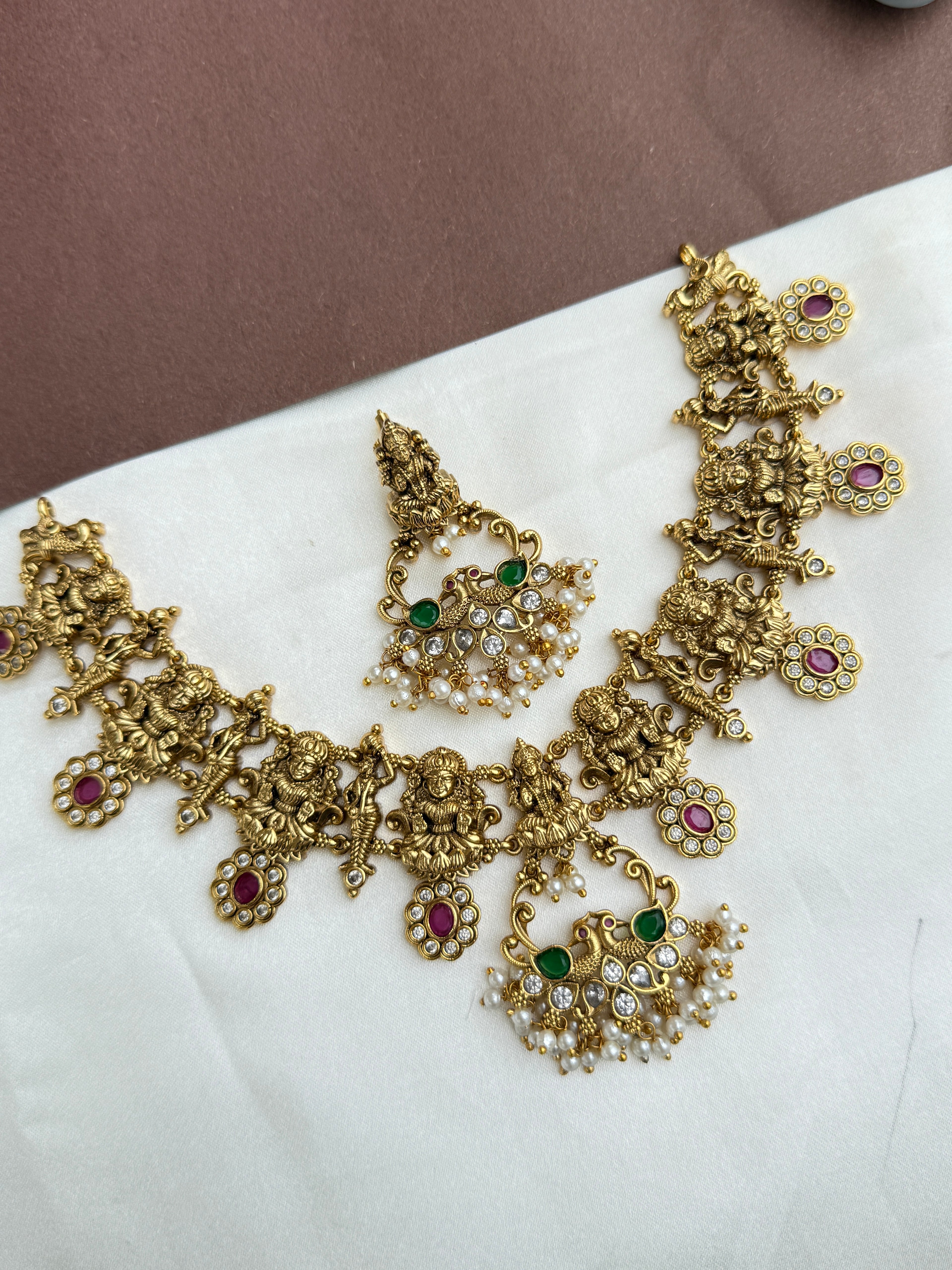 Ns400 nakshi Lakshmi Devi guttapusalu neckset
