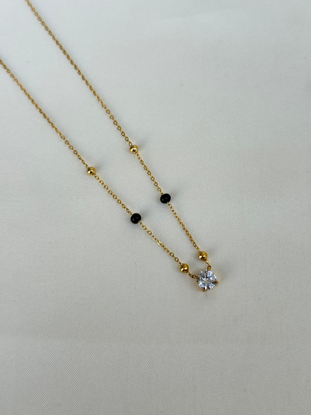 Bb009 anti-tarnish single line short simple blackbeads(color won't fade)