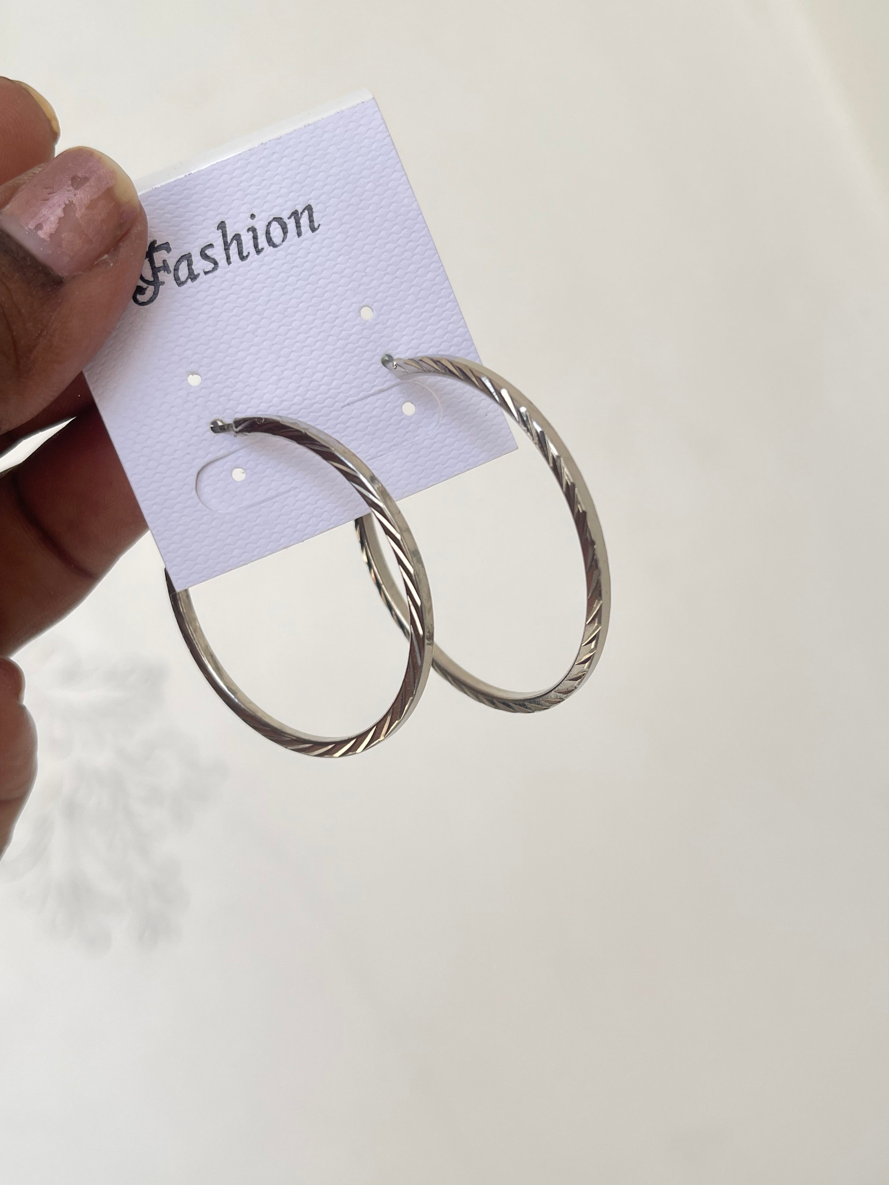 Silver round hoops