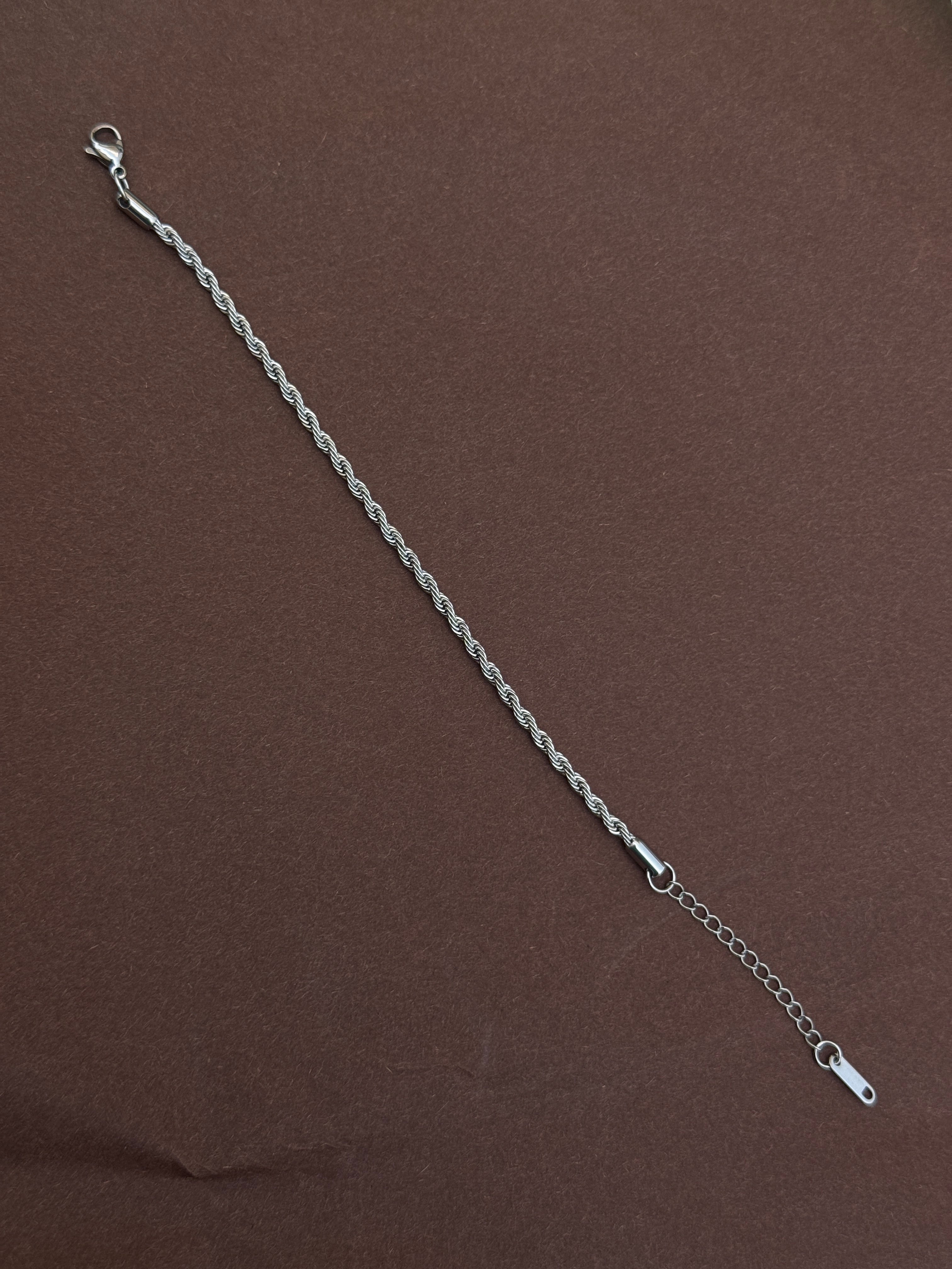 Ab555 anti tarnish silver 8 inches chain bracelet