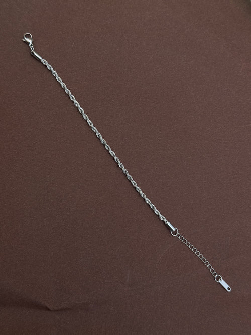 Ab555 anti tarnish silver 8 inches chain bracelet