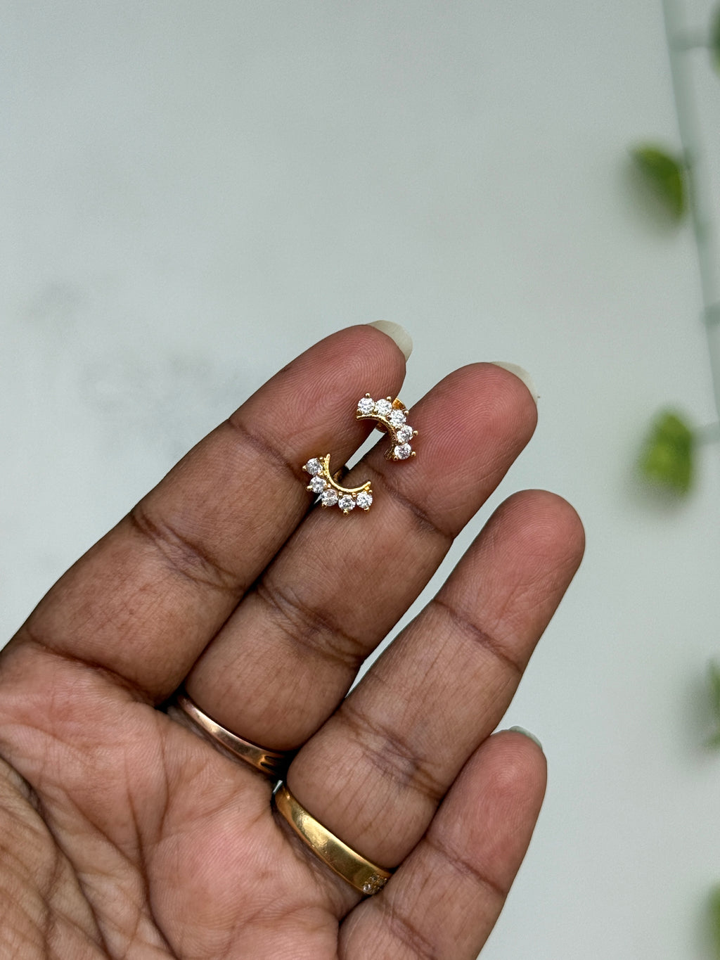 Ph611 Panchaloham 5 stones back screw studs