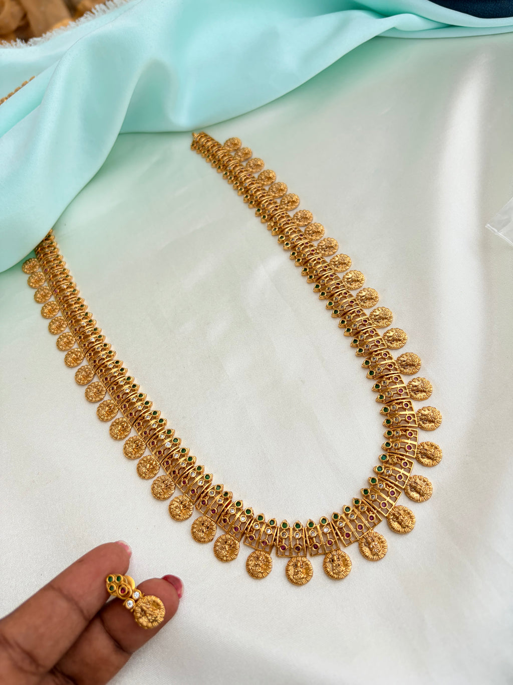 Nakshi Lakshmi devi kasu Neckset with Earrings Ns906