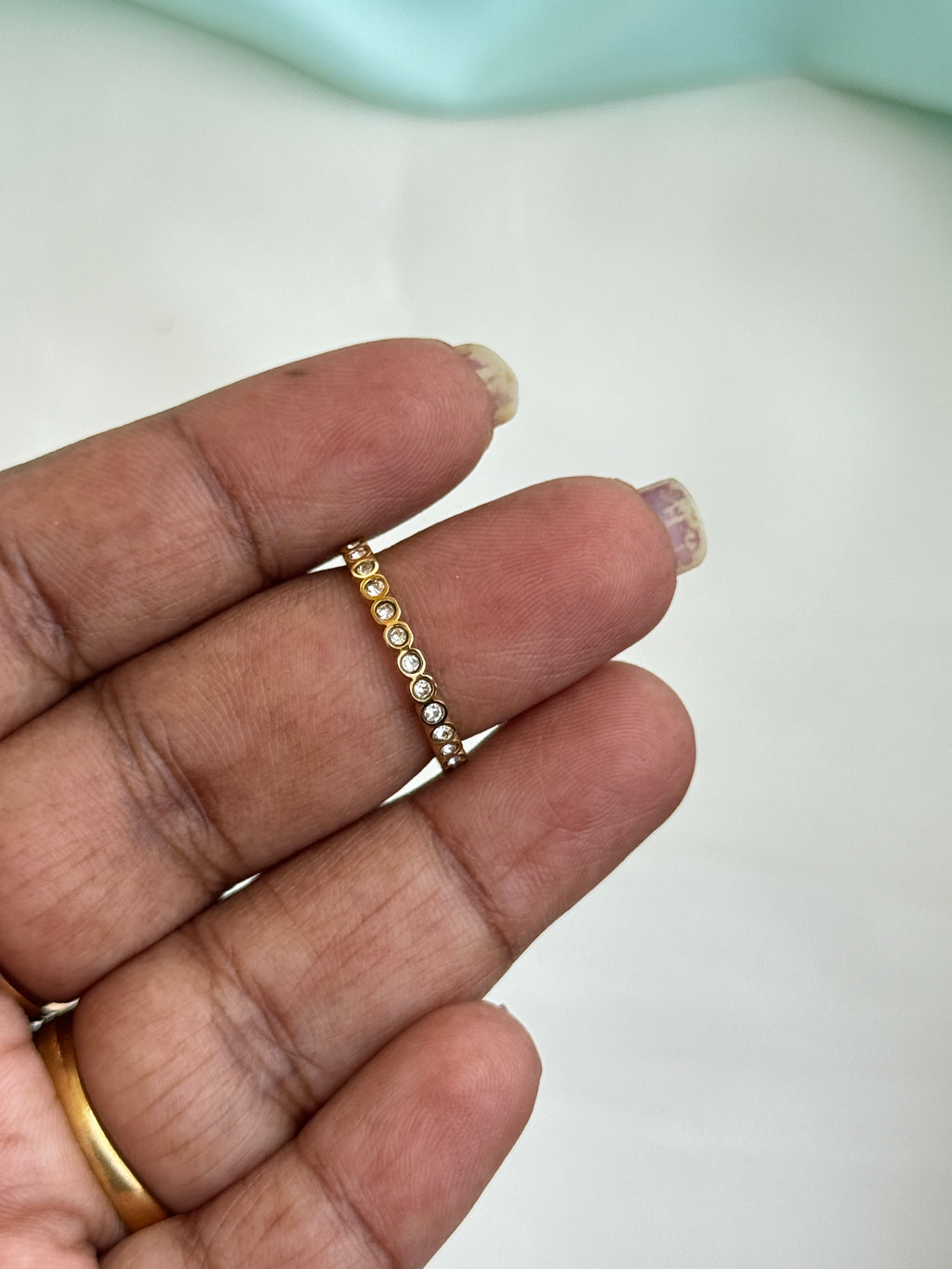 Rg098 anti tarnish full stones finger rings