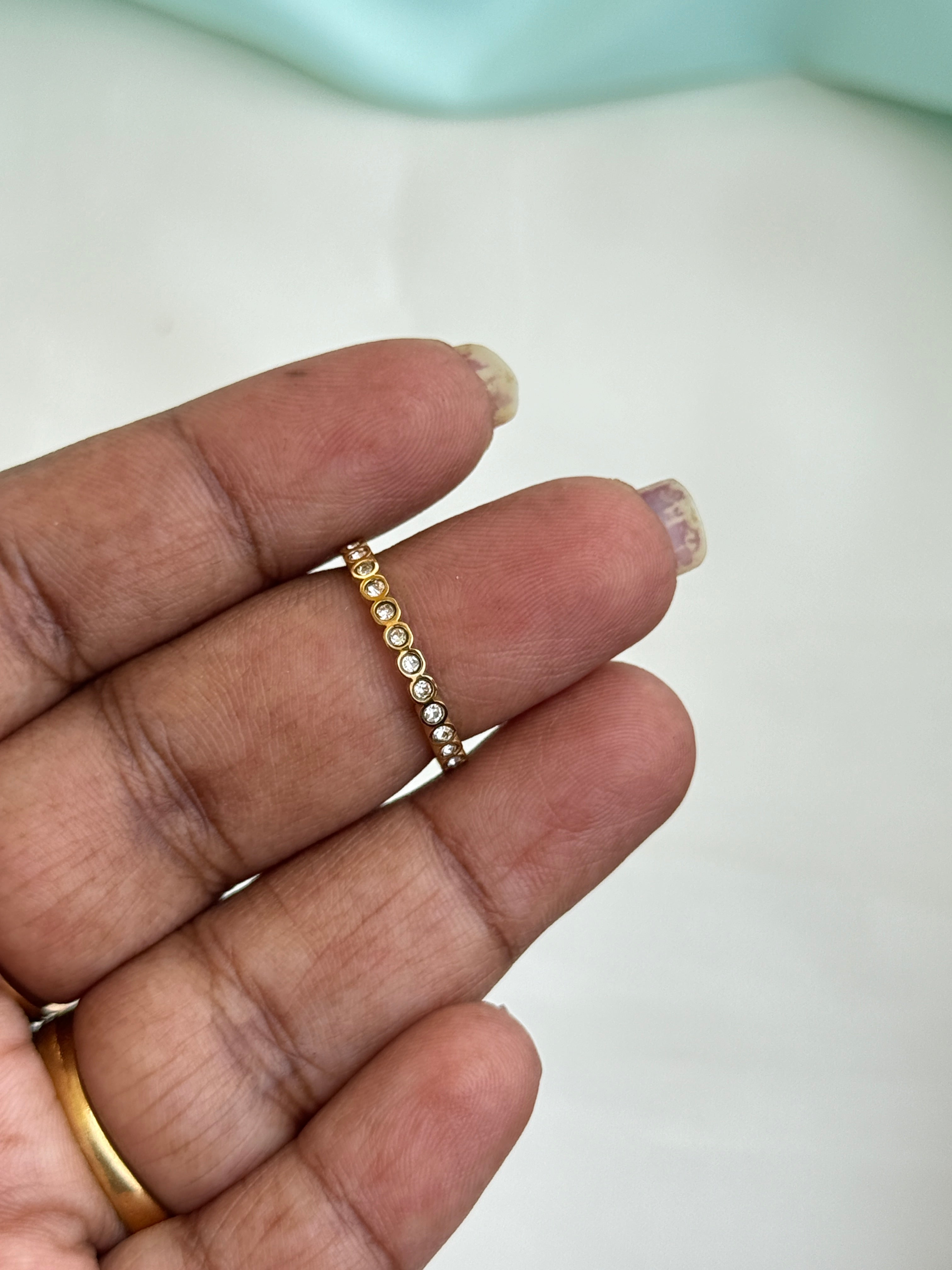 Rg098 anti tarnish full stones finger rings
