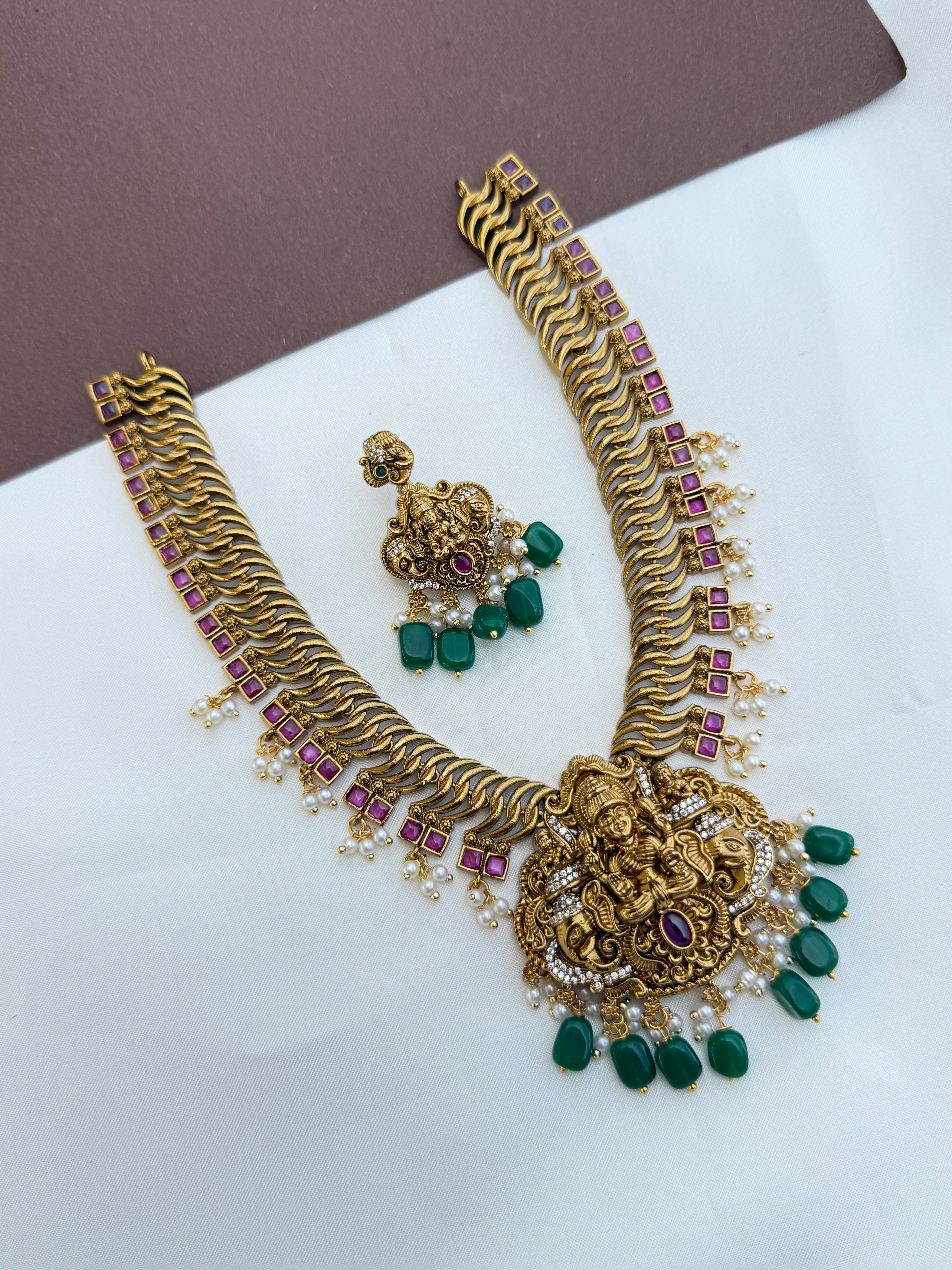 Ns547 nakshi lakshmi devi kemp jalebi neckset