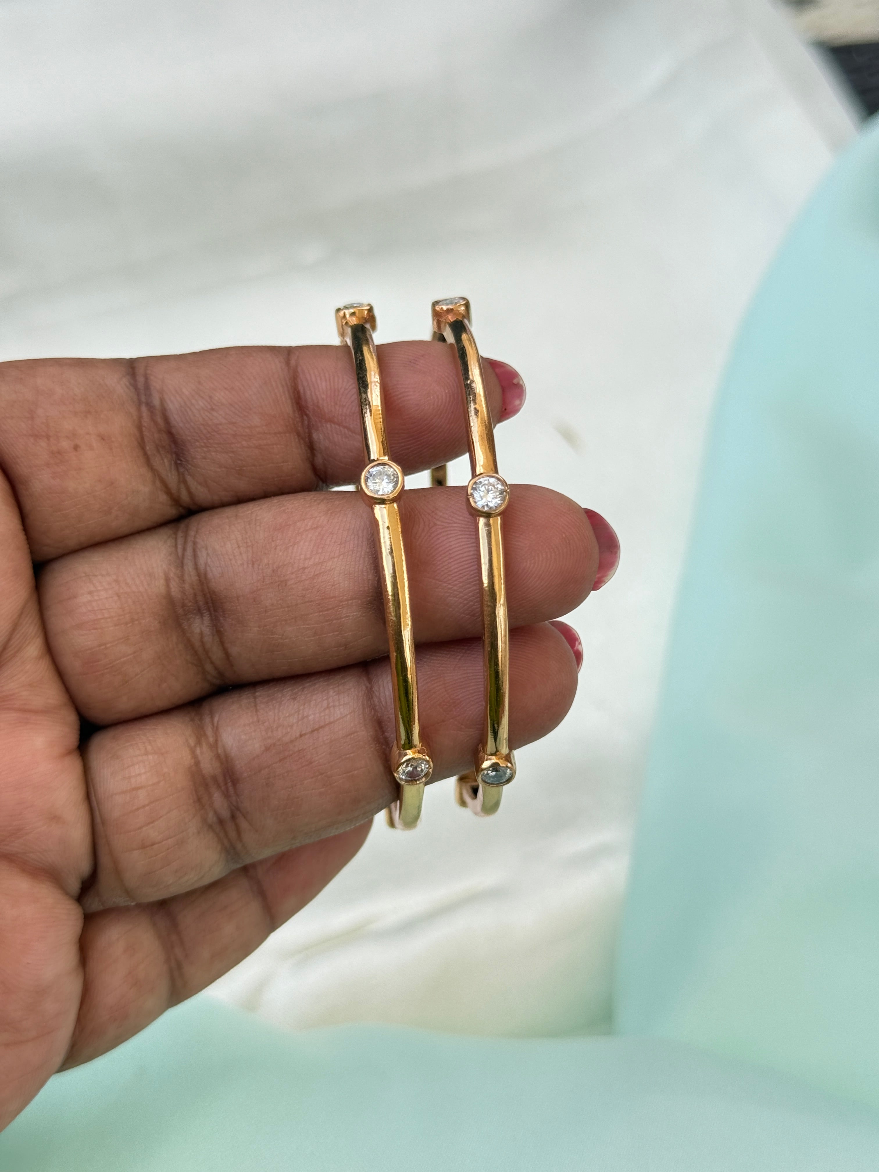 Ph034 Panchaloham unpolished  stone dailywear bangles