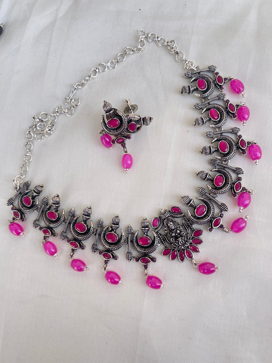 Lakshmi Devi Oxidised neckset