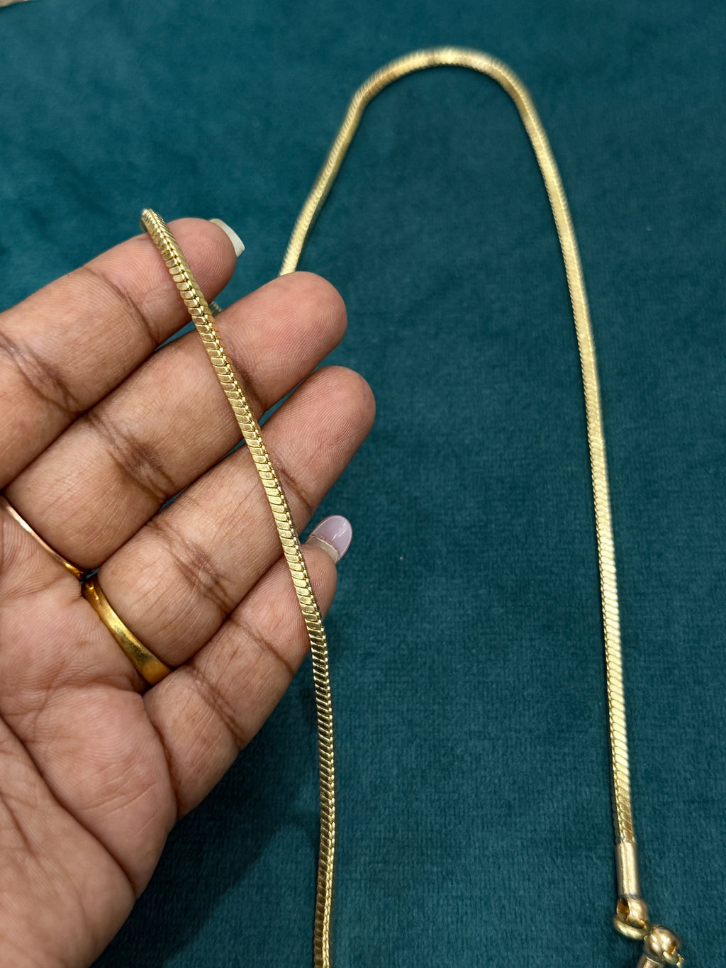 Tc001 Plain unpolished panchaloham mangalsutra thali chain 26 inches